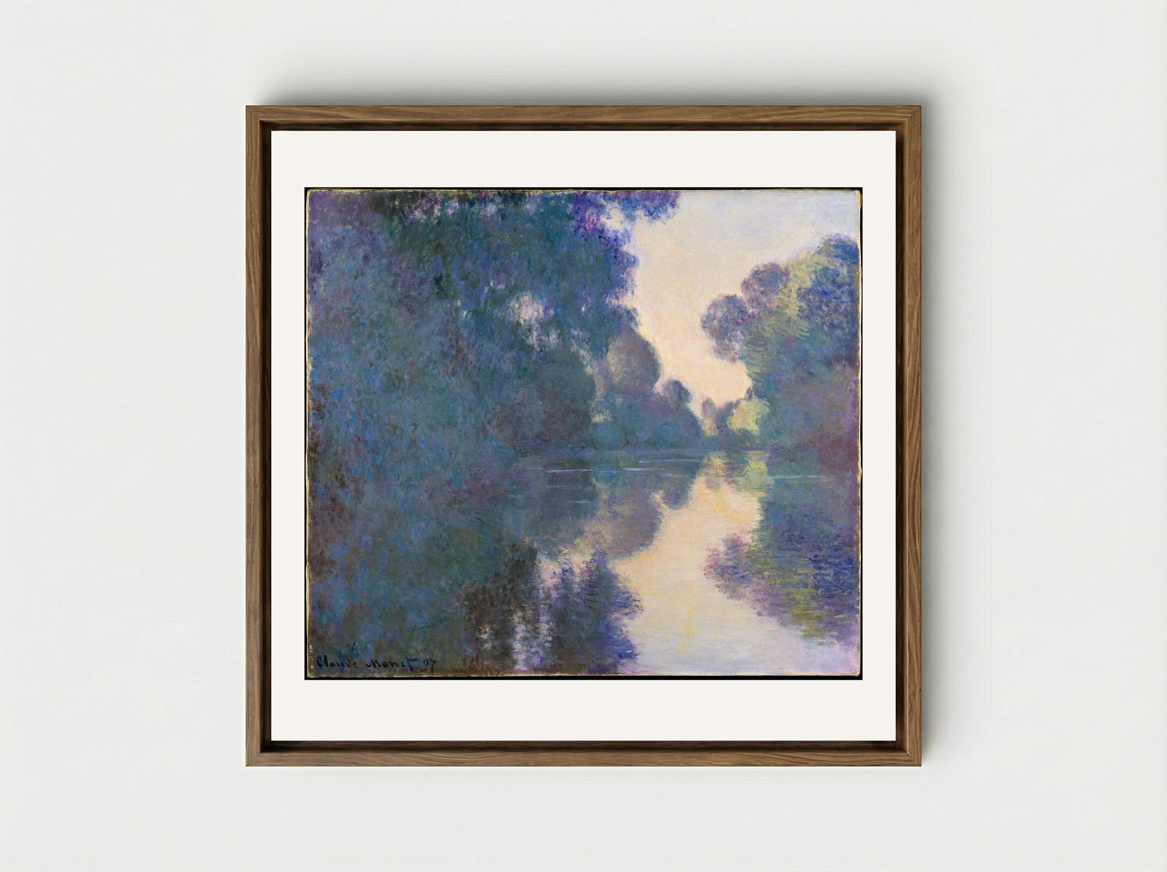 Morning on the Seine near Giverny - Claude Monet - Framed Canvas Wood