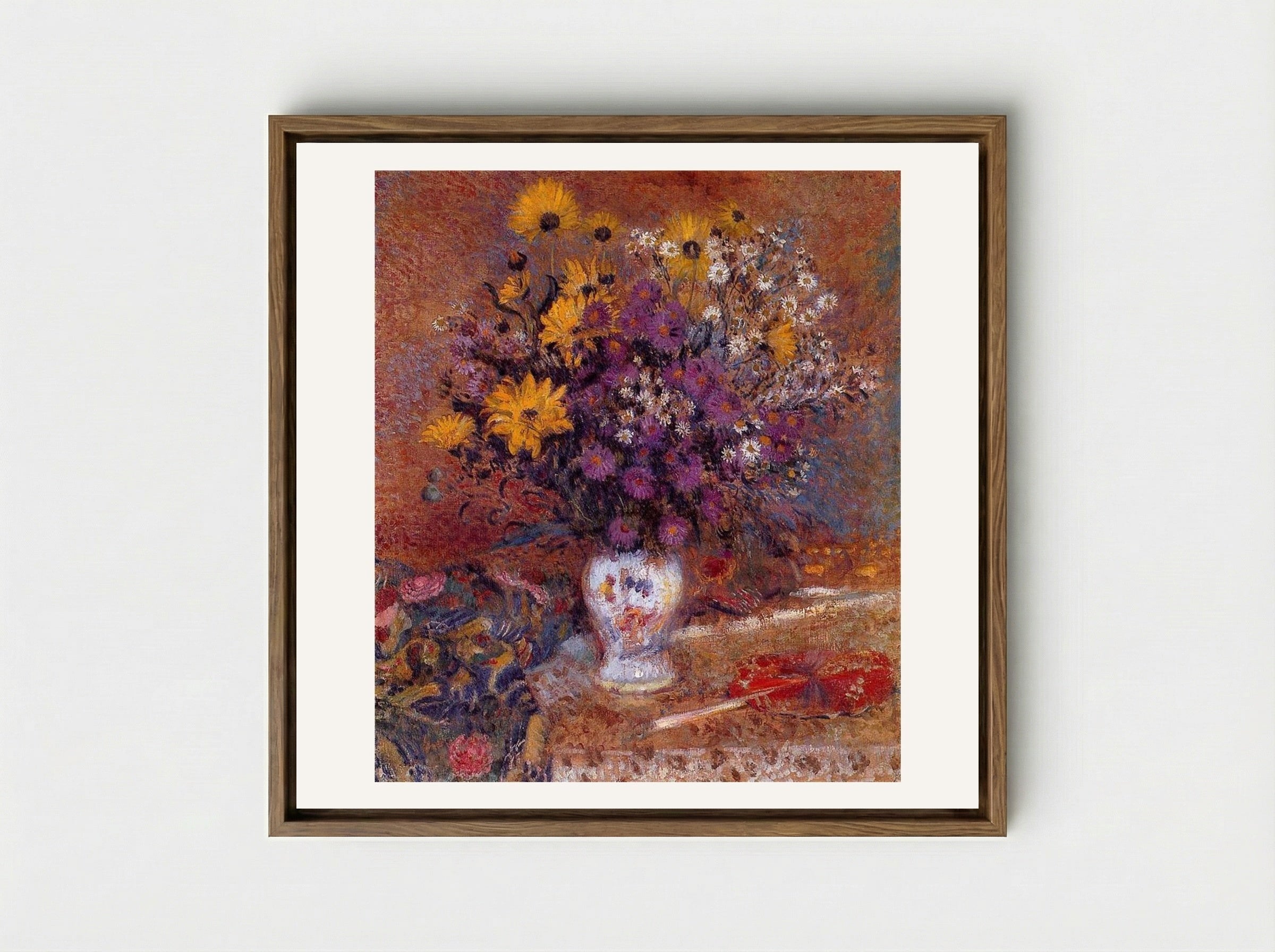 Vase of Flowers - Georges Lemmen - Framed Canvas Wood
