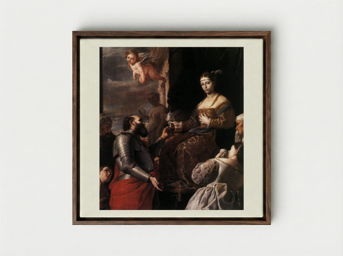 Sophonisba Receiving the Goblet - Mattia Preti - Framed Canvas Dark Wood