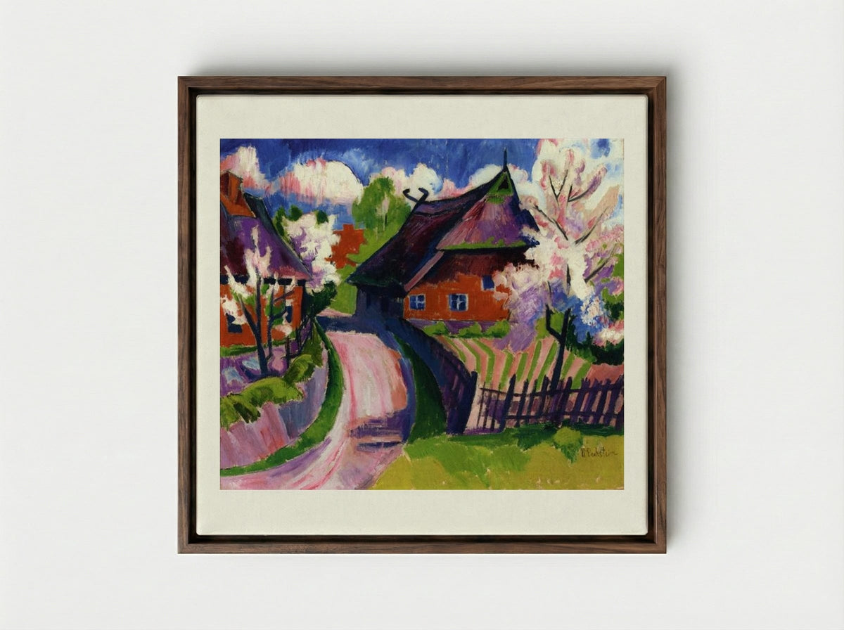 Springtime - Max Pechstein - Framed Canvas Dark Wood