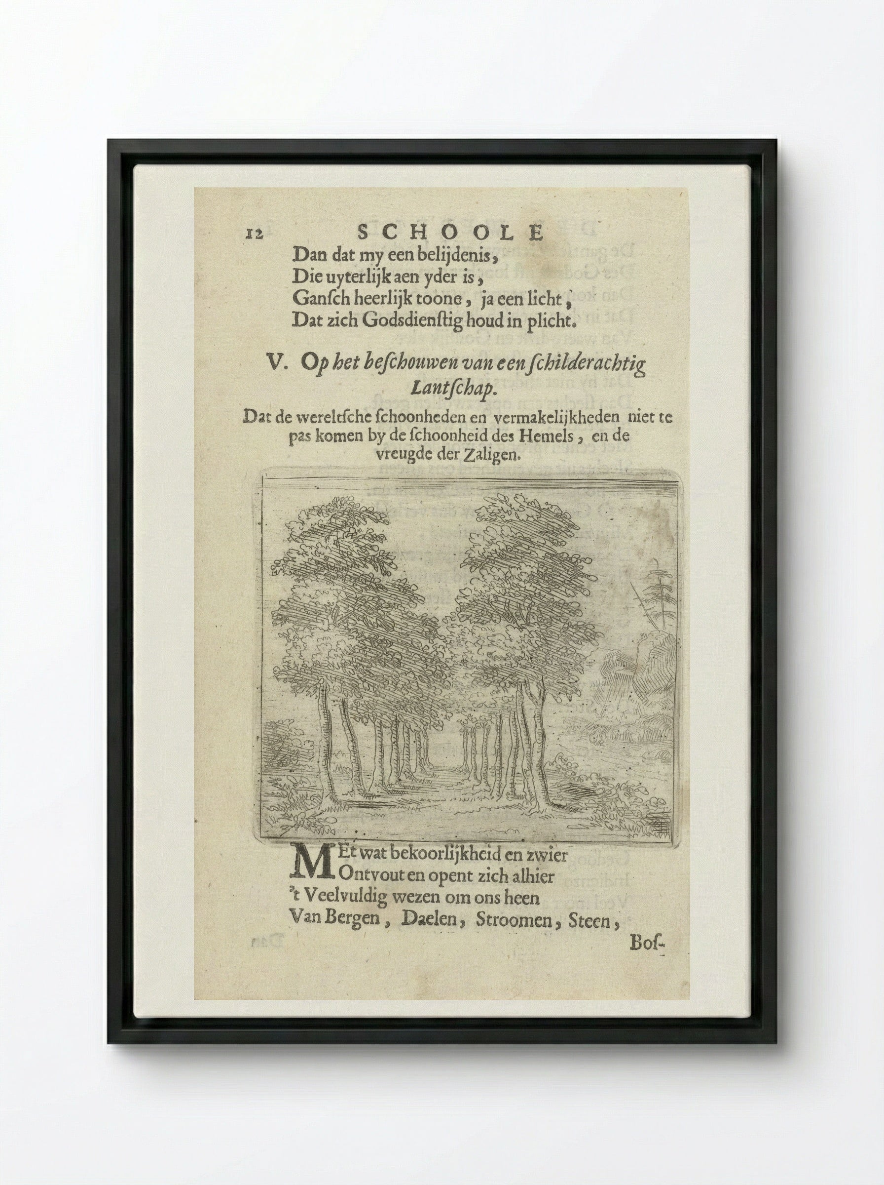 Avenue of Trees - Arnold Houbraken - Framed Canvas Black