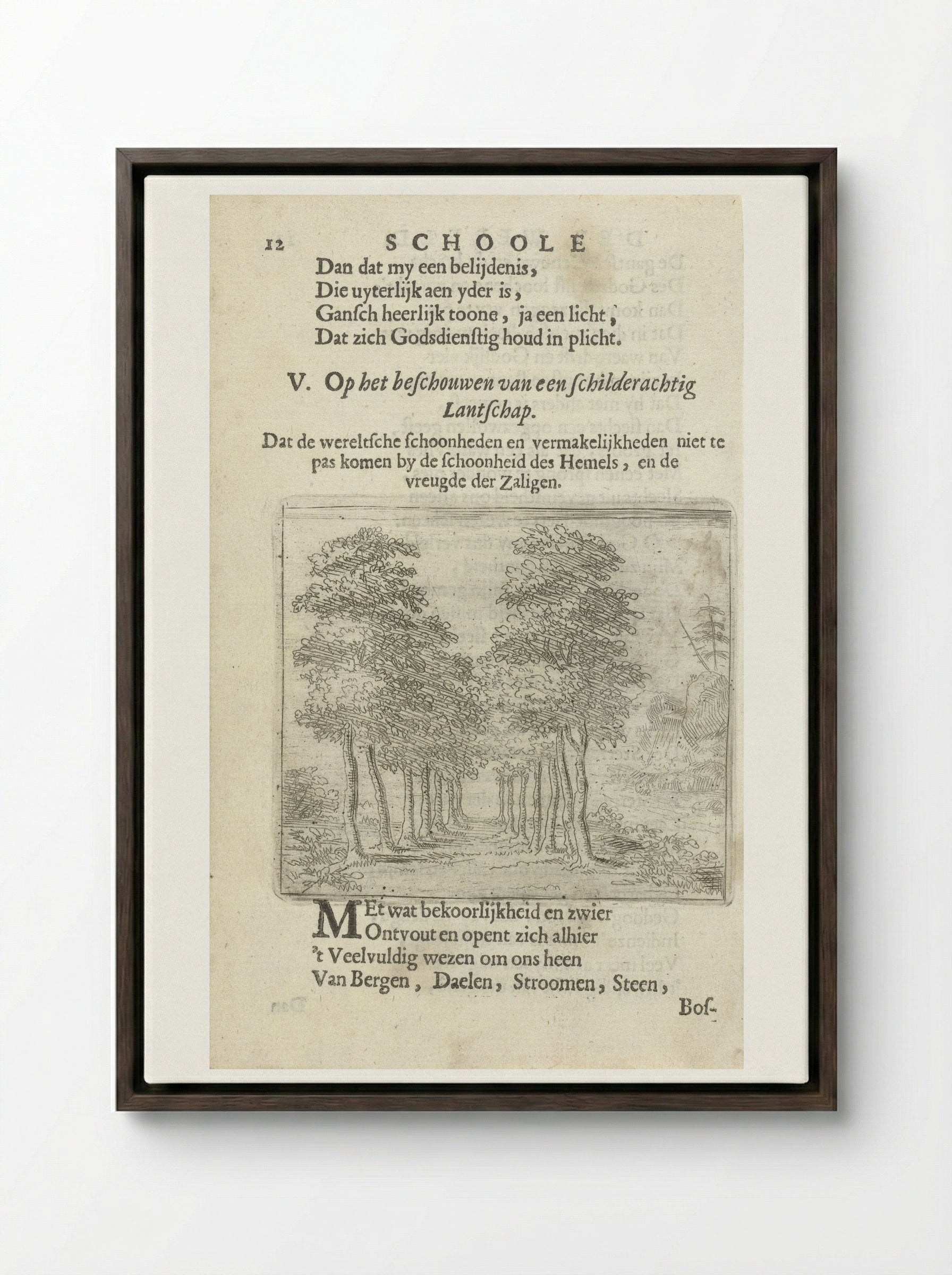 Avenue of Trees - Arnold Houbraken - Framed Canvas Dark Wood