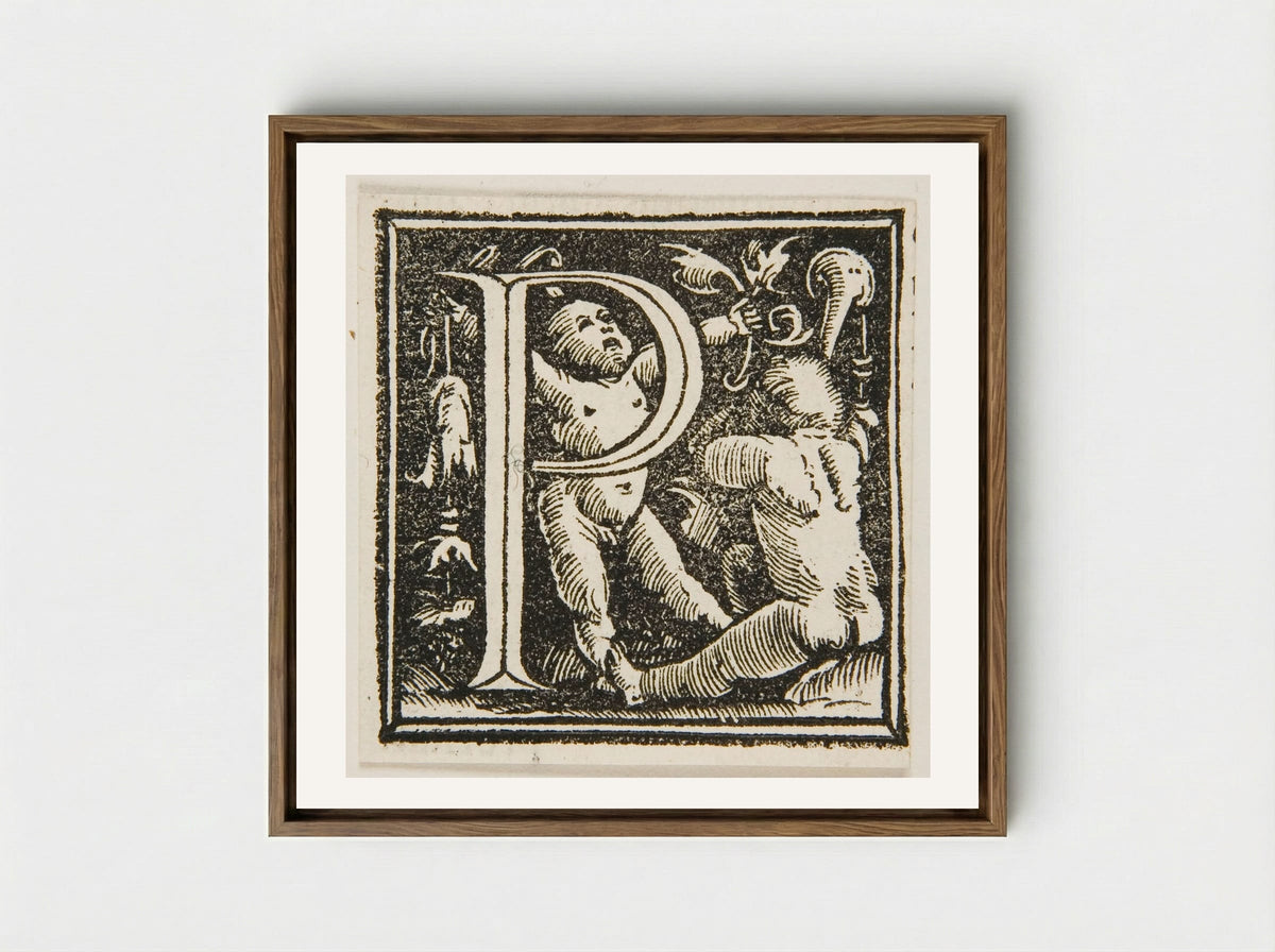 Letter P - Urs Graf - Framed Canvas Wood