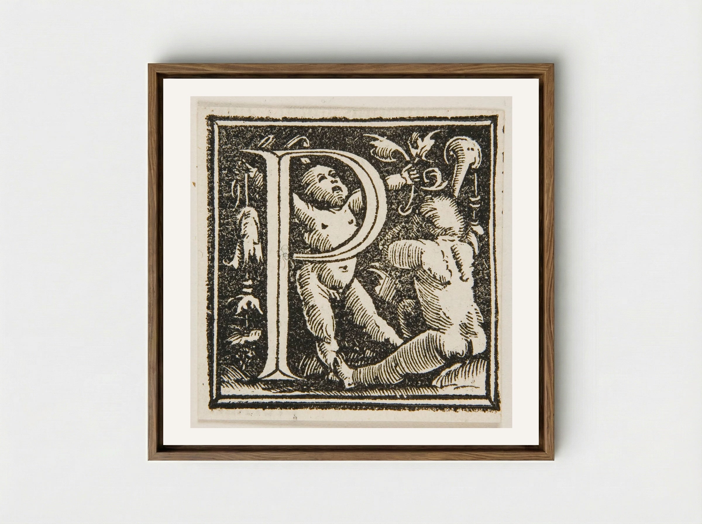 Letter P - Urs Graf - Framed Canvas Wood