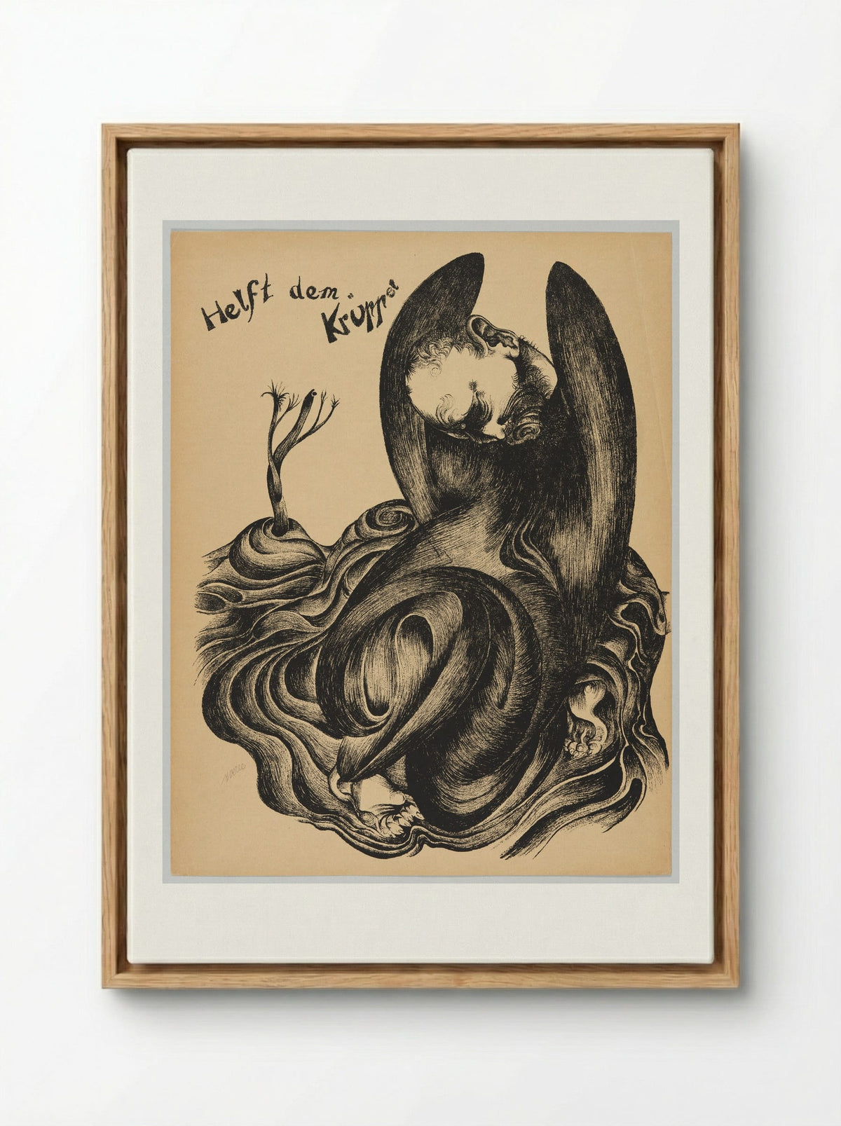 Helft dem Krüppel - Heinrich Hoerle - Framed Canvas Wood