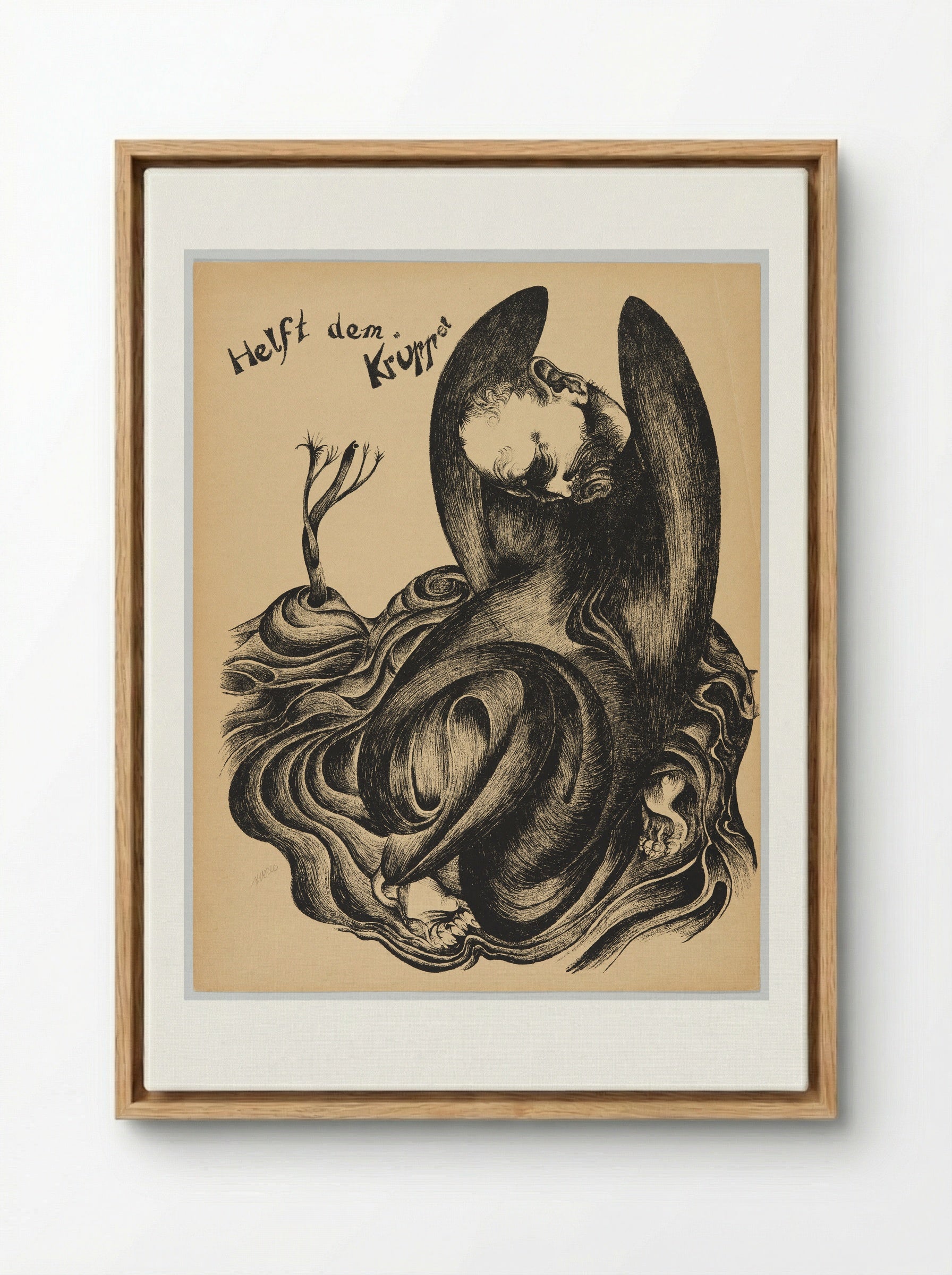 Helft dem Krüppel - Heinrich Hoerle - Framed Canvas Wood