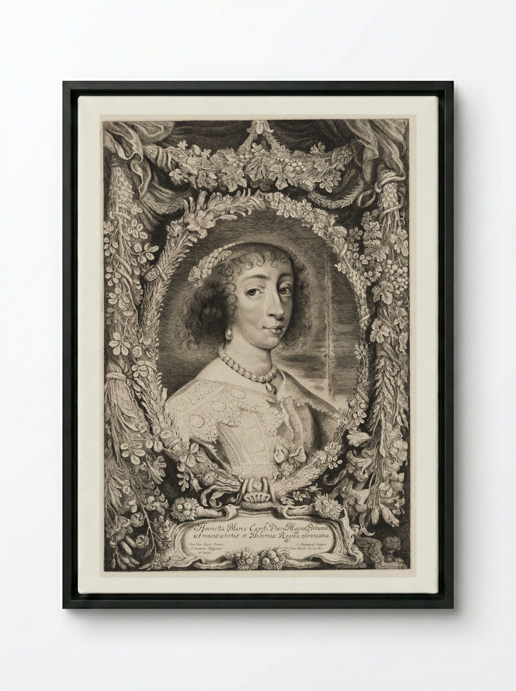 Henrietta Maria - Jonas Suyderhoef - Framed Canvas Black