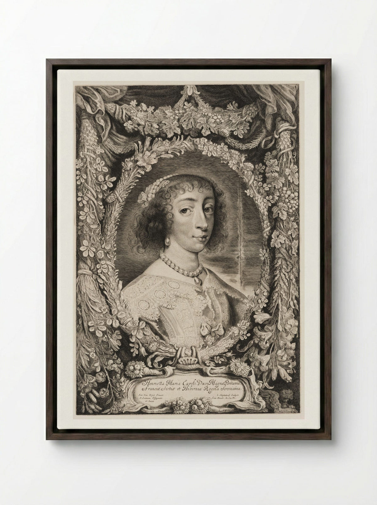 Henrietta Maria - Jonas Suyderhoef - Framed Canvas Dark Wood
