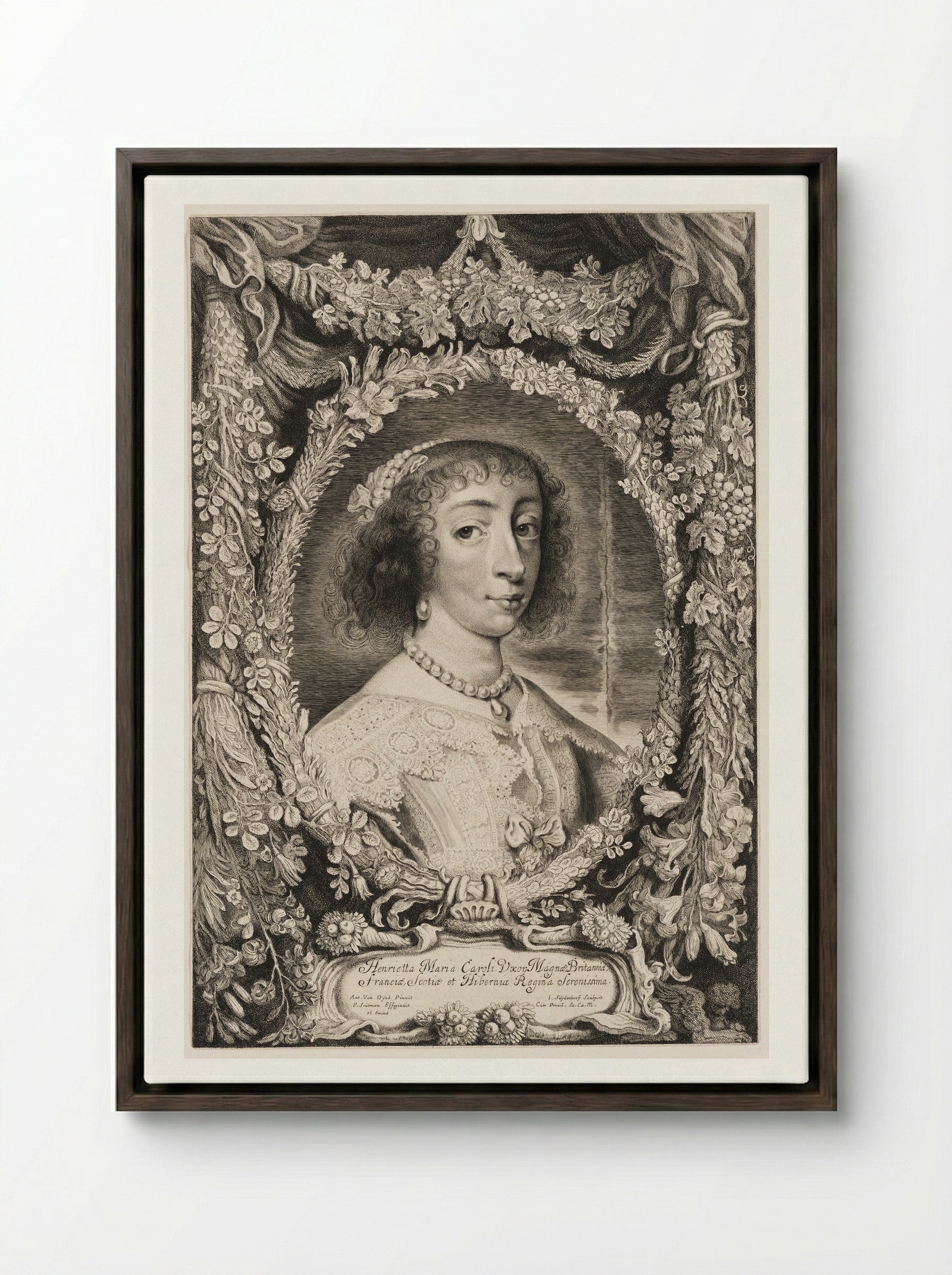 Henrietta Maria - Jonas Suyderhoef - Framed Canvas Dark Wood