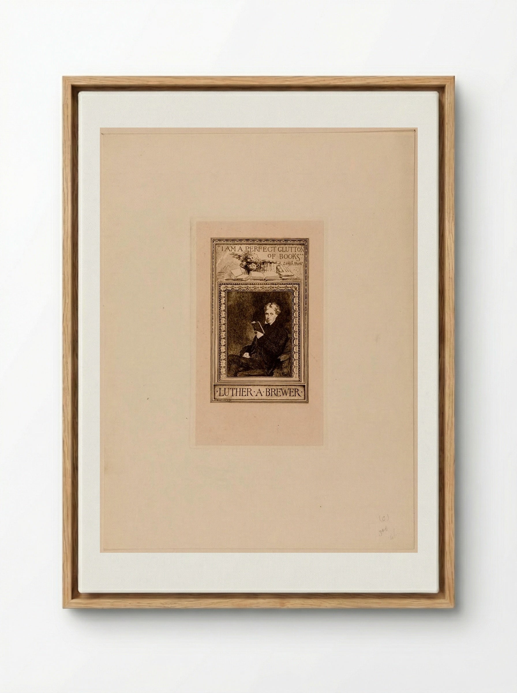 Bookplate of Luther A. Brewer - Sidney L. Smith - Framed Canvas Wood