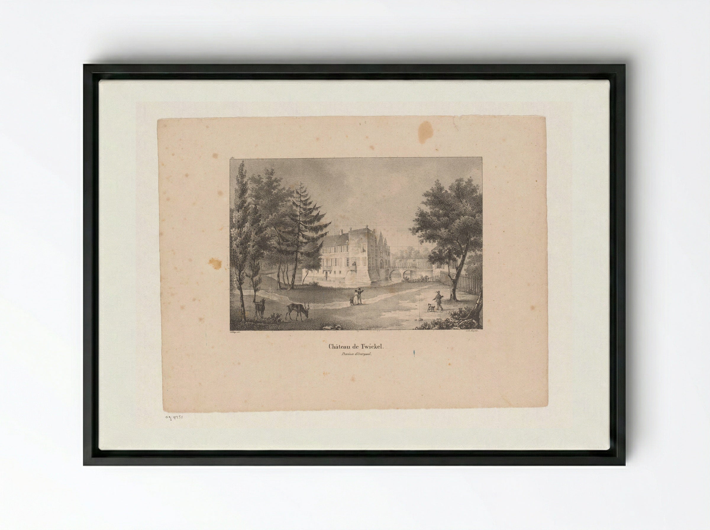 Château de Twickel - Jean Baptiste Ambroise Marcellin Jobard - Framed Canvas Black