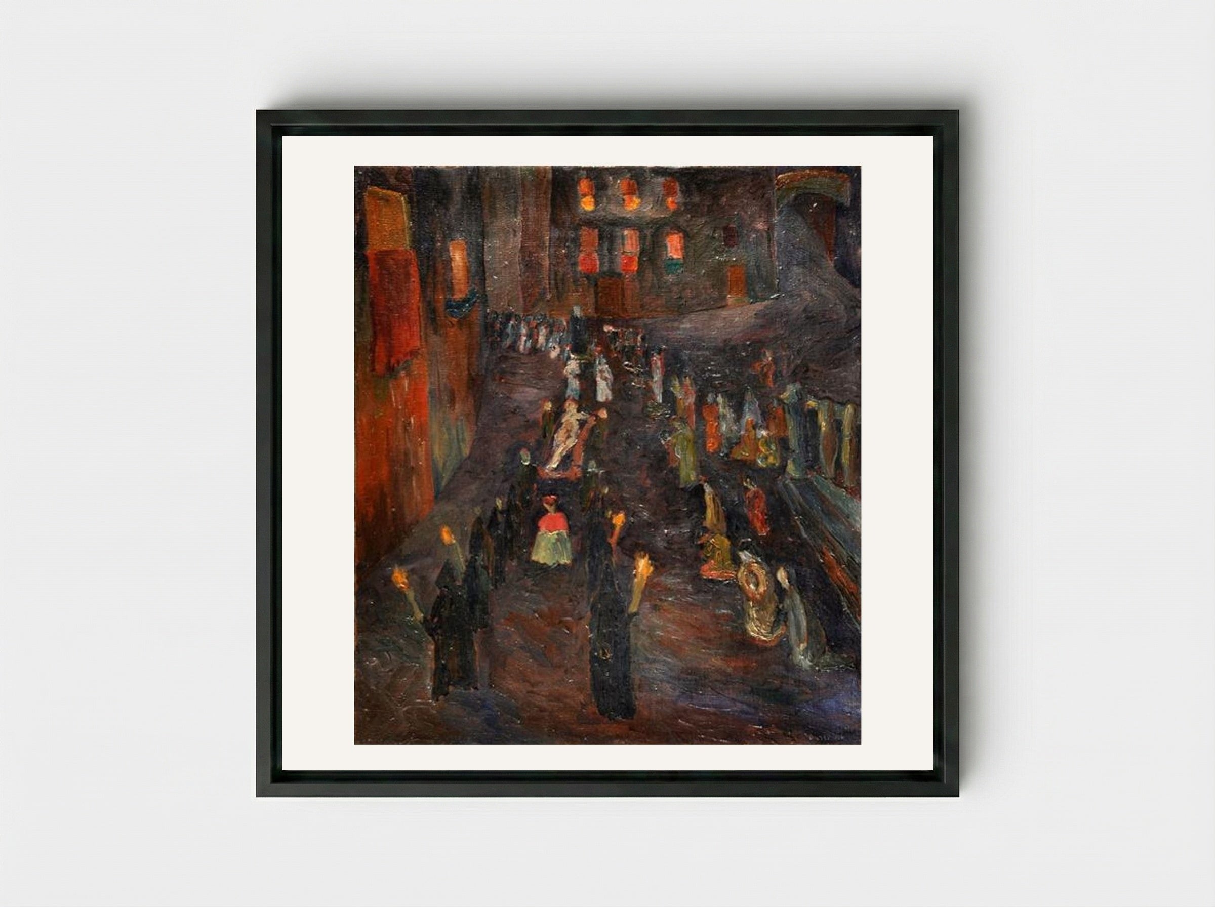 Procession of the Dead Christ - Alberto Burri - Framed Canvas Black
