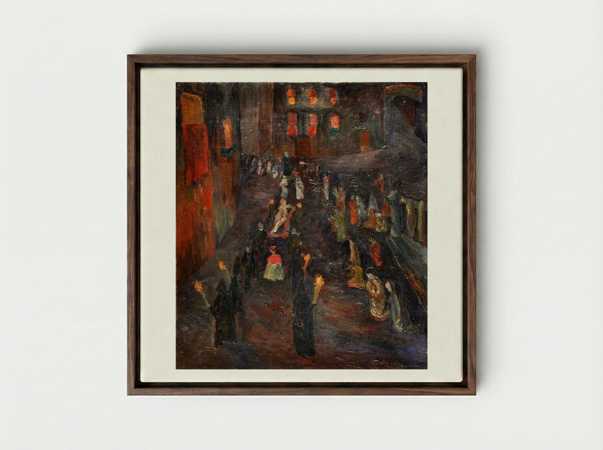 Procession of the Dead Christ - Alberto Burri - Framed Canvas Dark Wood