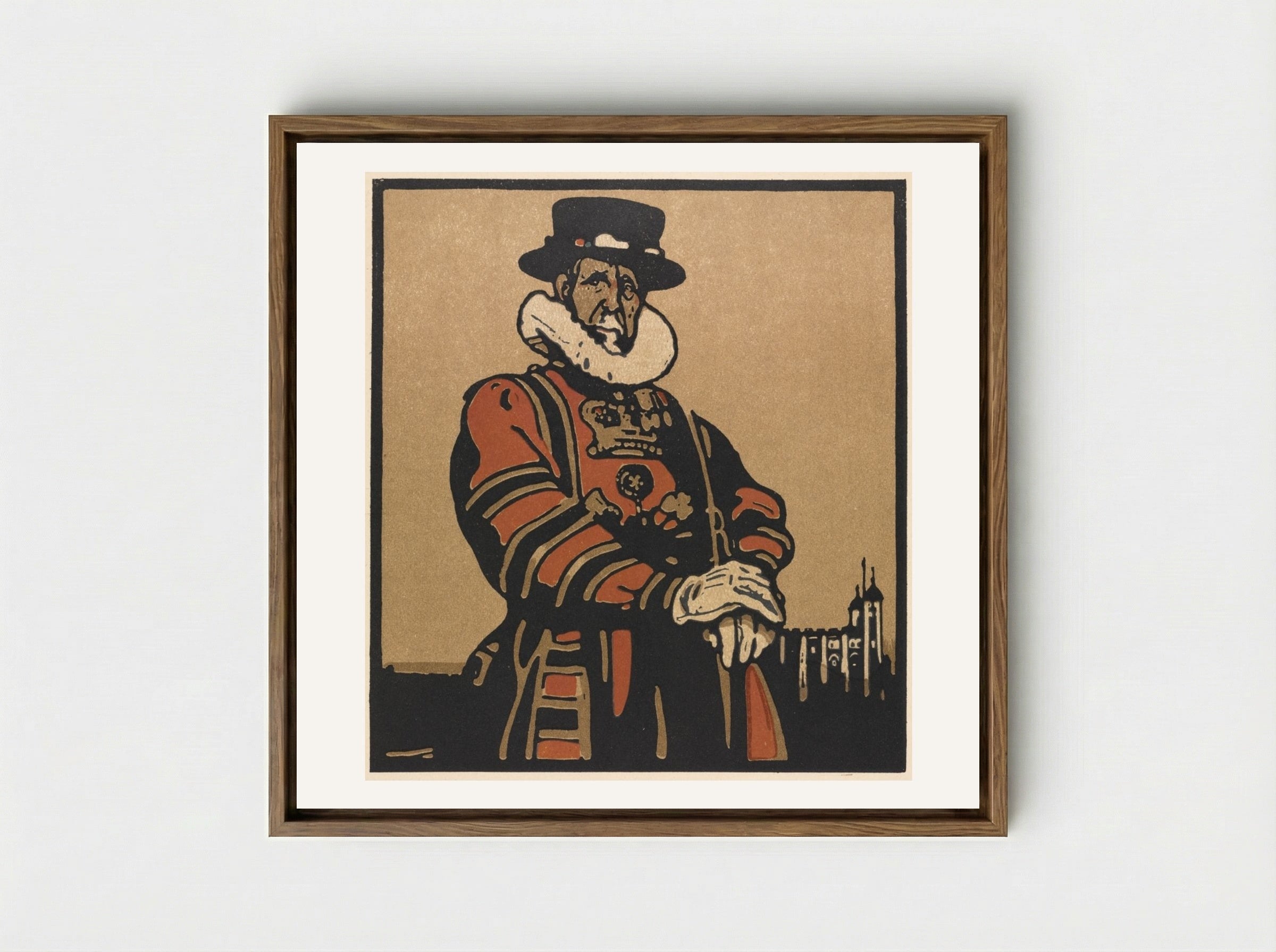 London Types: Beefeater - William Nicholson - Framed Canvas Wood