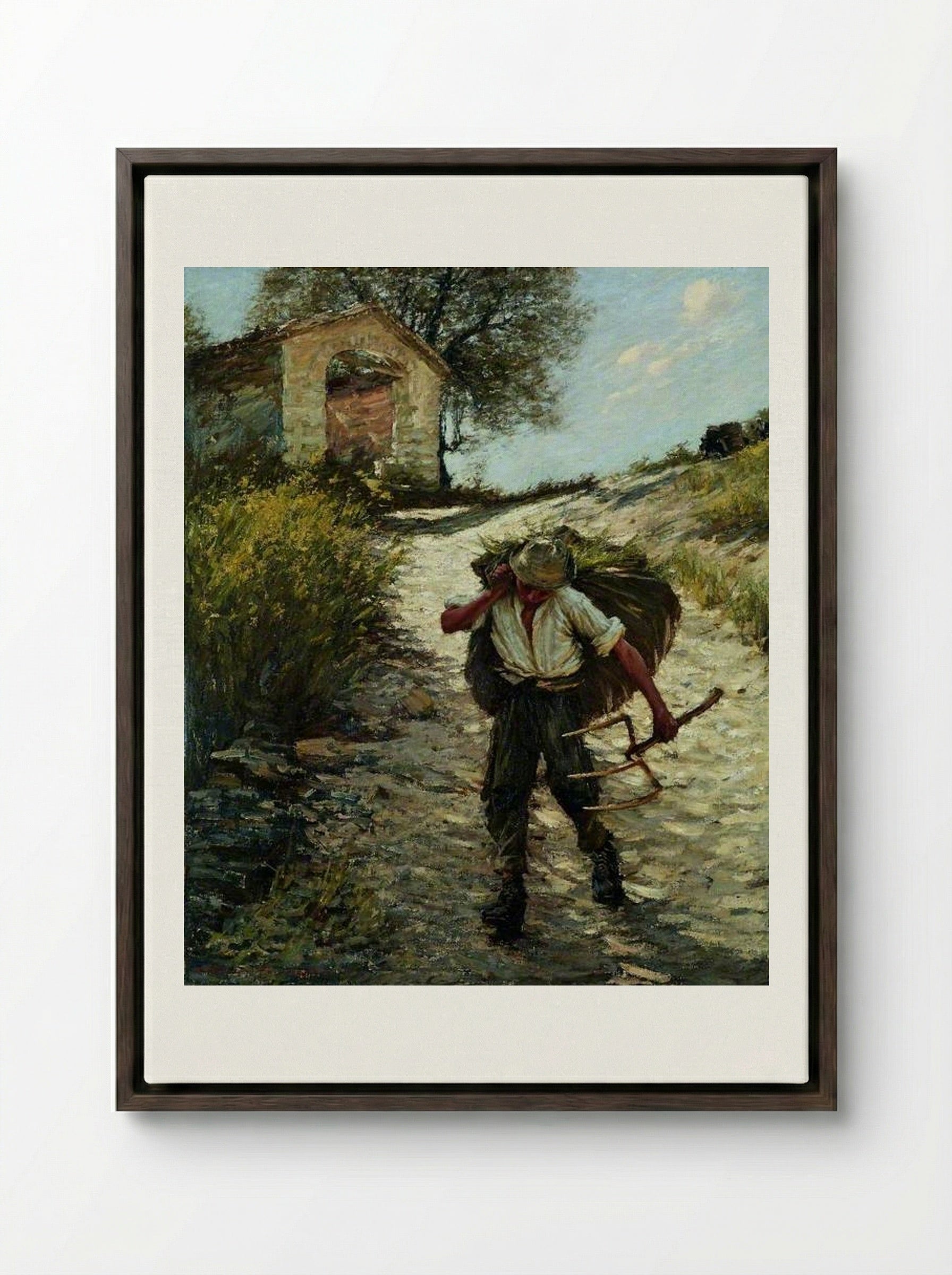 Ancient Provençal Road - Henry Herbert La Thangue - Framed Canvas Dark Wood