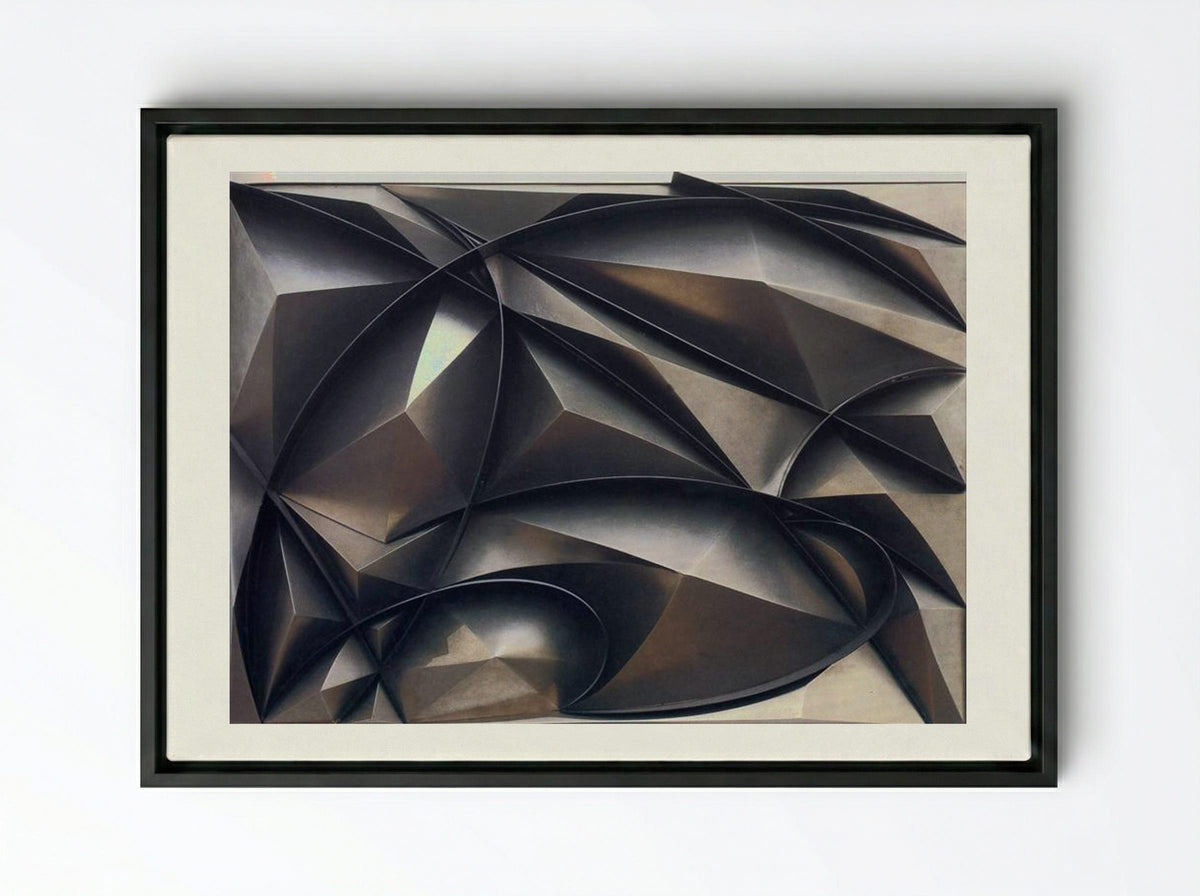 Plastic Ensemble - Giacomo Balla - Framed Canvas Black