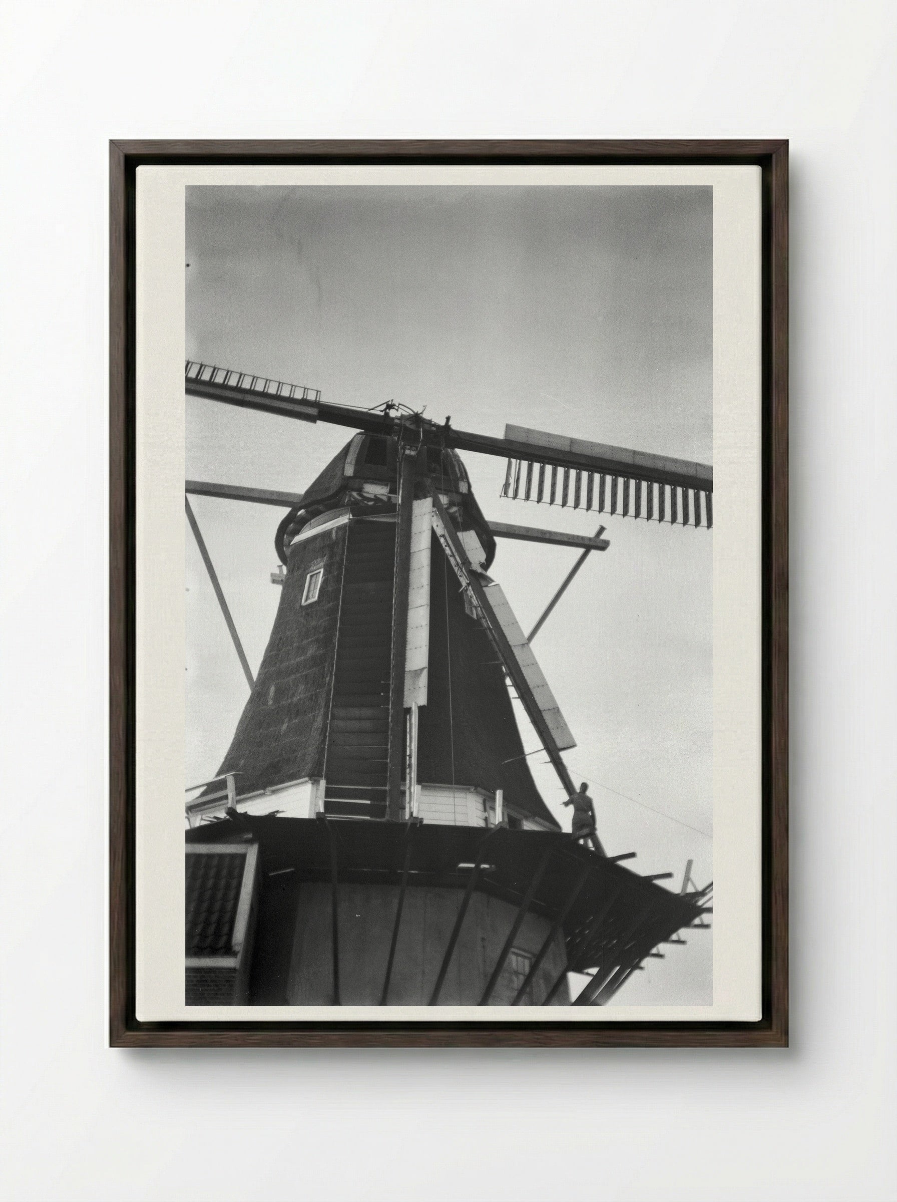 Stellingmolen (Windmill Study) - Willem Westbroek - Framed Canvas Dark Wood