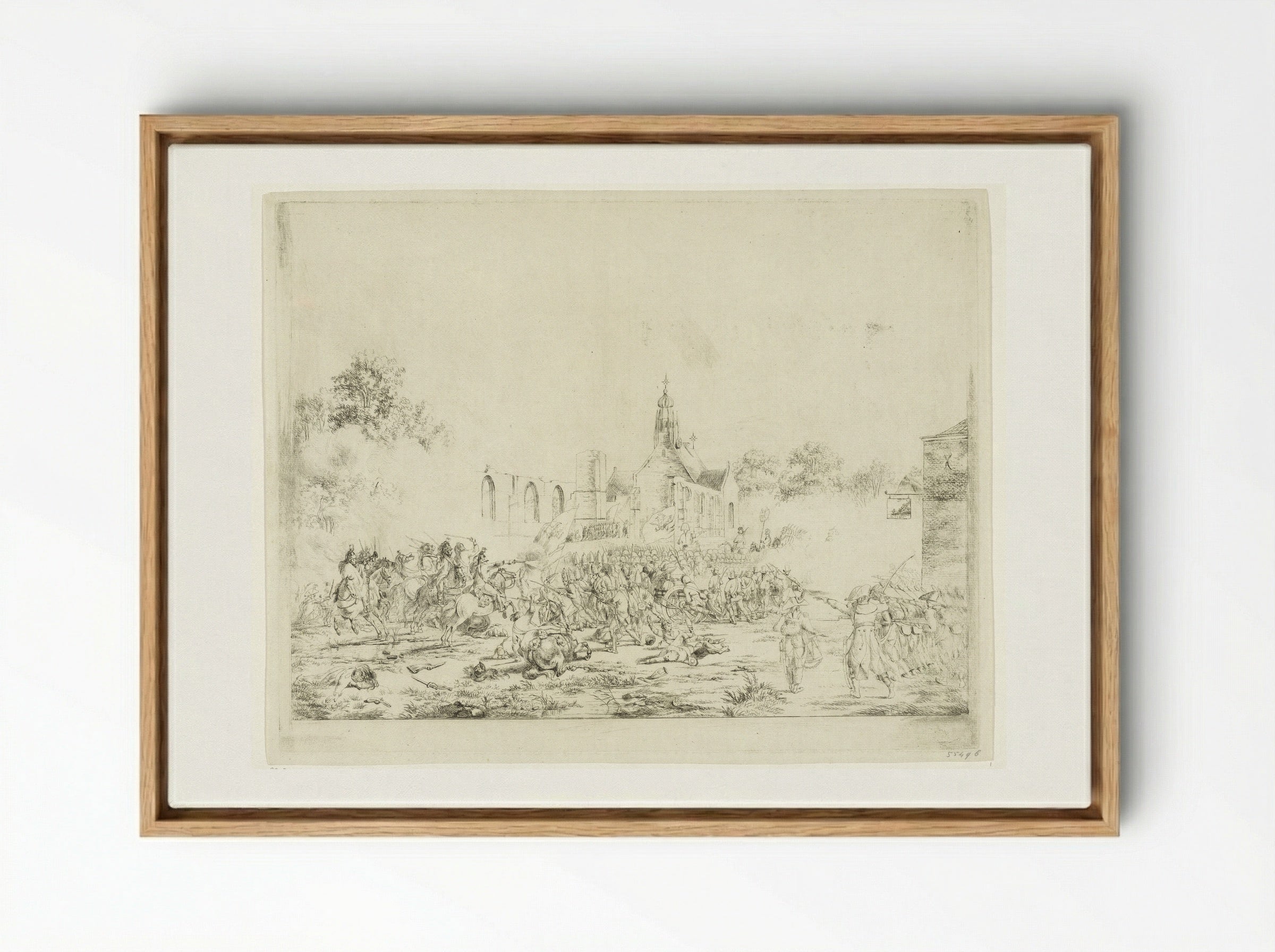 Slag bij Bergen, 19 september 1799 - Pieter Gerardus van Os - Framed Canvas Wood