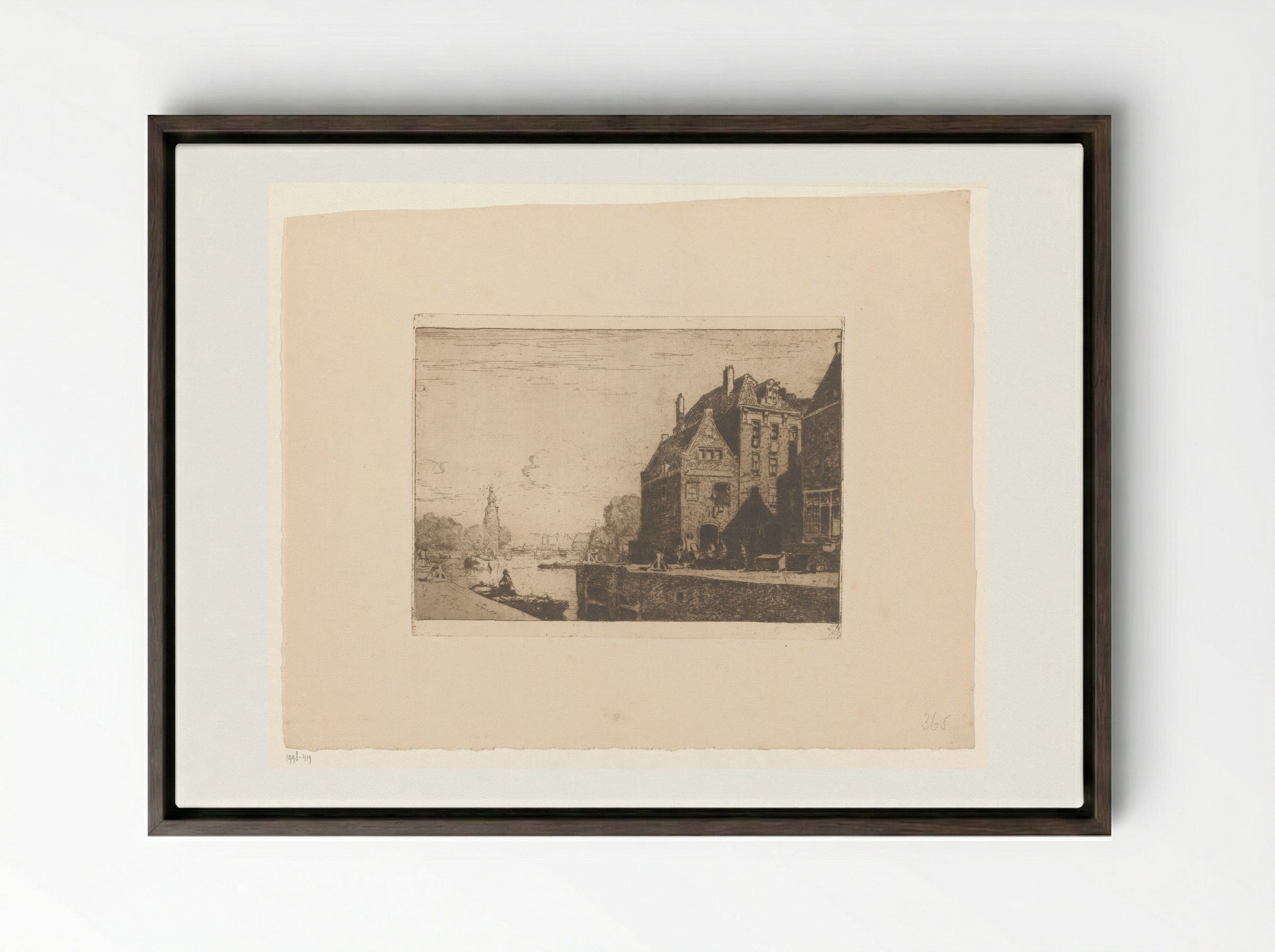 Sint Antoniesluis, Amsterdam - Cornelis Vreedenburgh - Framed Canvas Dark Wood