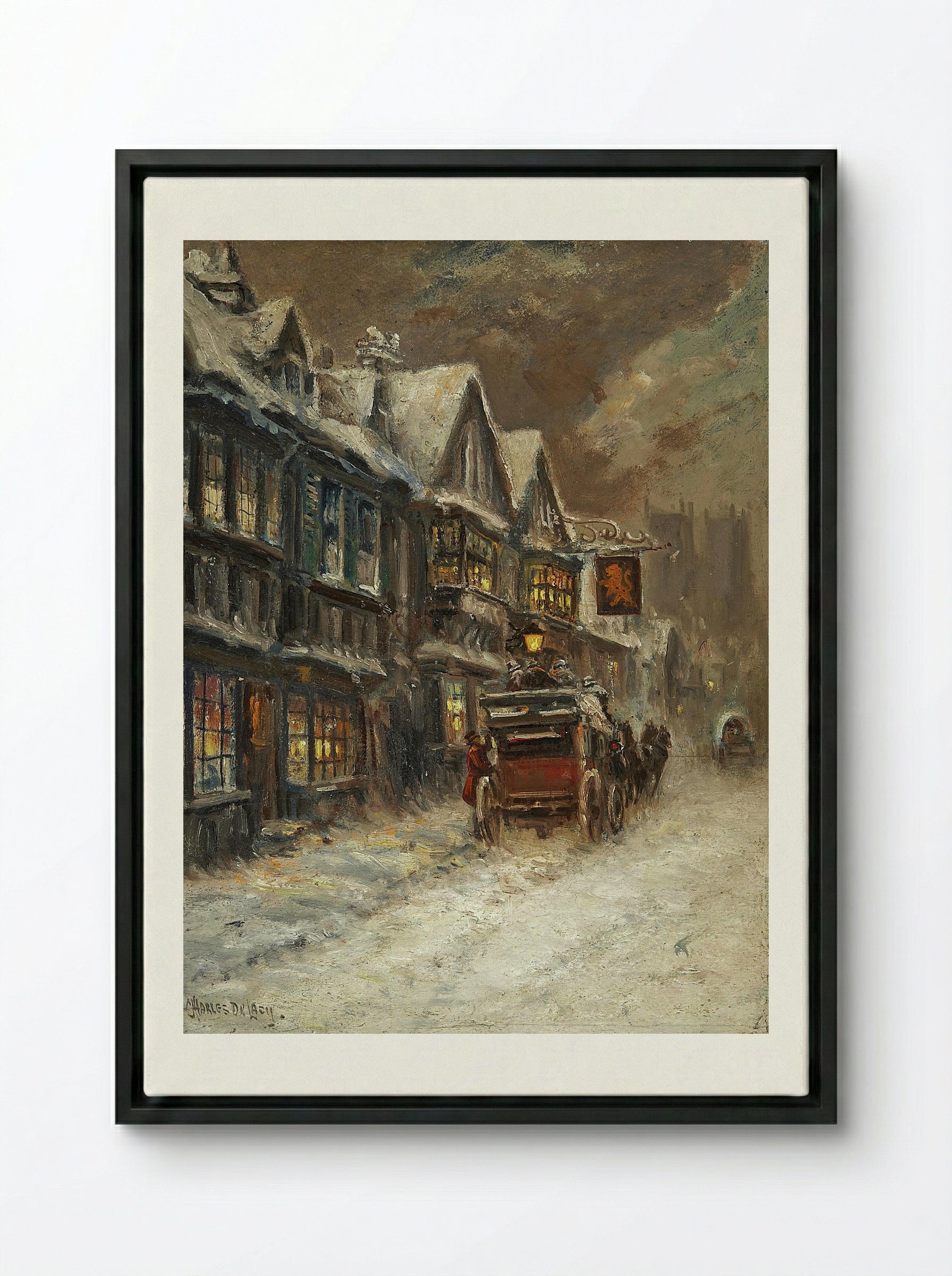 Winter - Charles John de Lacy - Framed Canvas Black