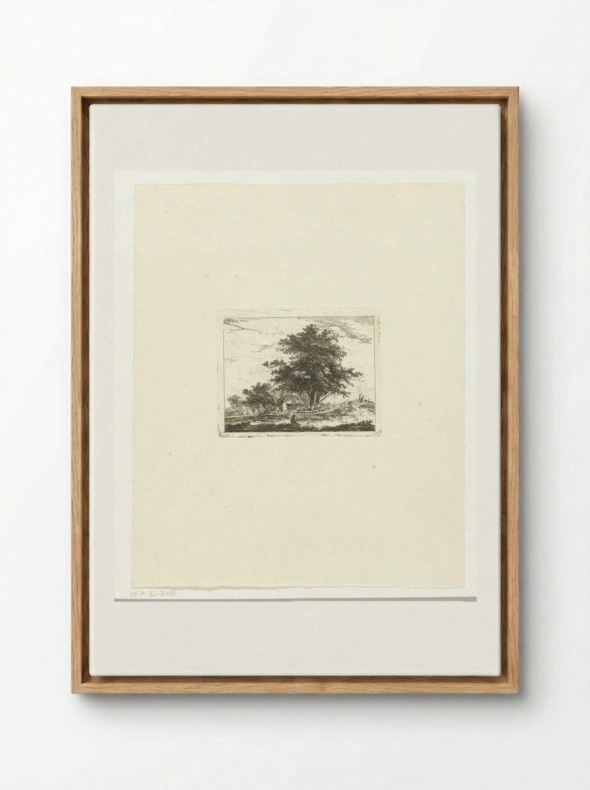 Landschap met rustende wandelaar - Hermanus van Brussel - Framed Canvas Wood