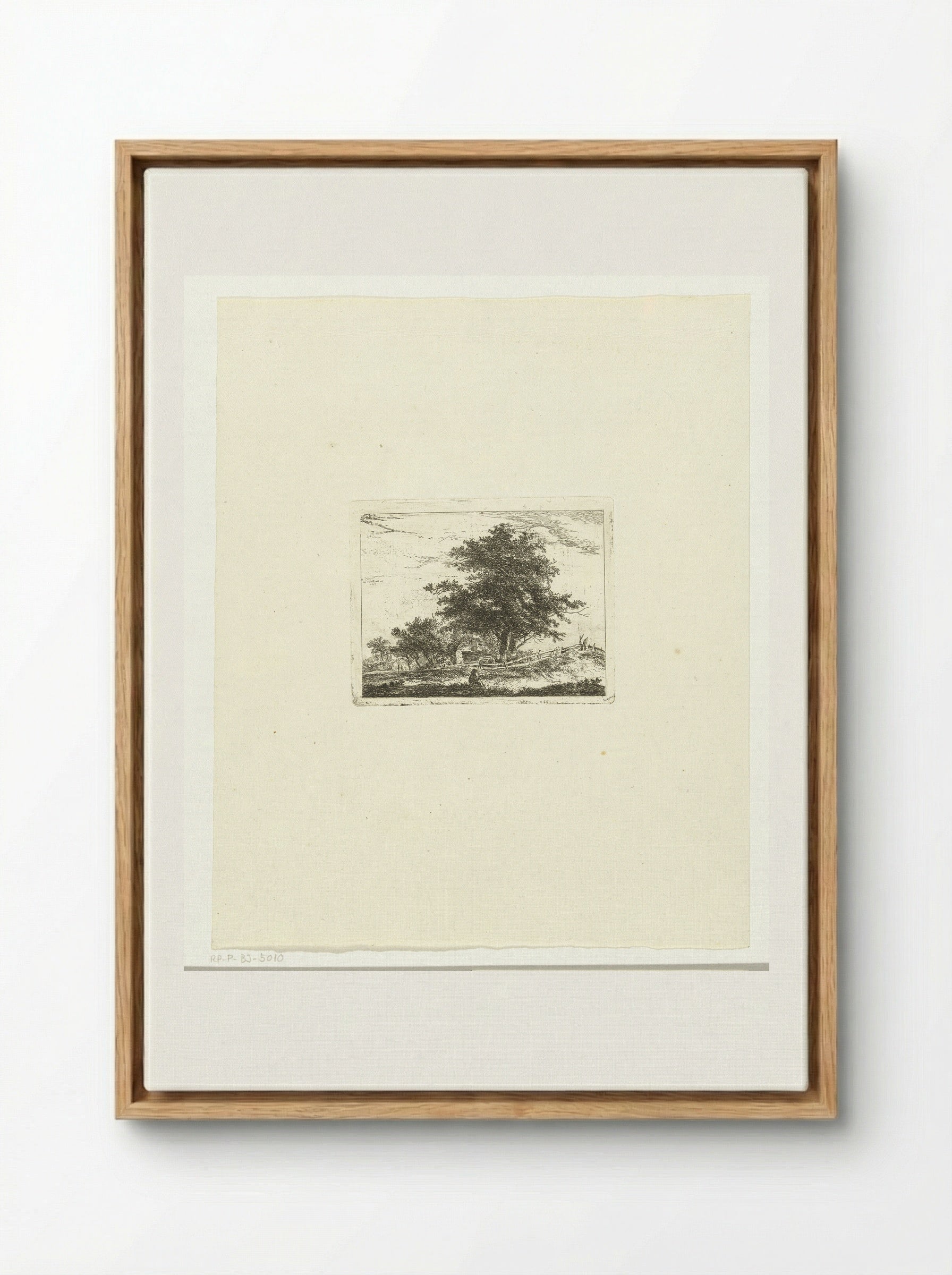 Landschap met rustende wandelaar - Hermanus van Brussel - Framed Canvas Wood