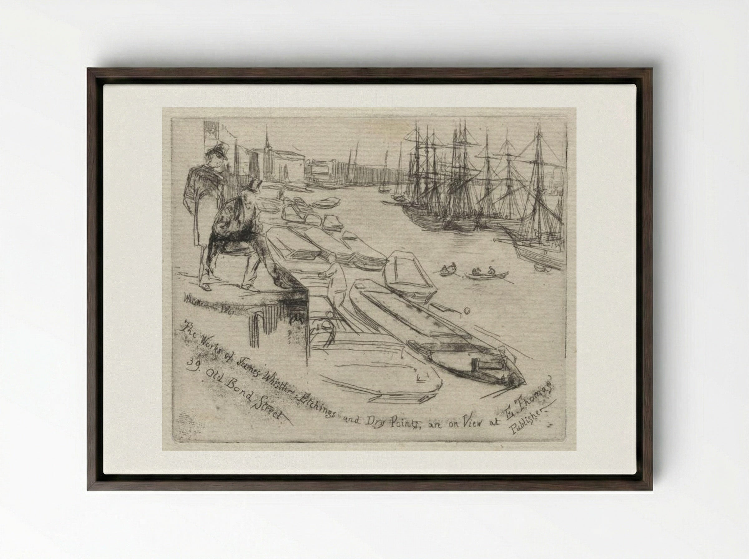 The Little Pool - James McNeill Whistler - Framed Canvas Dark Wood