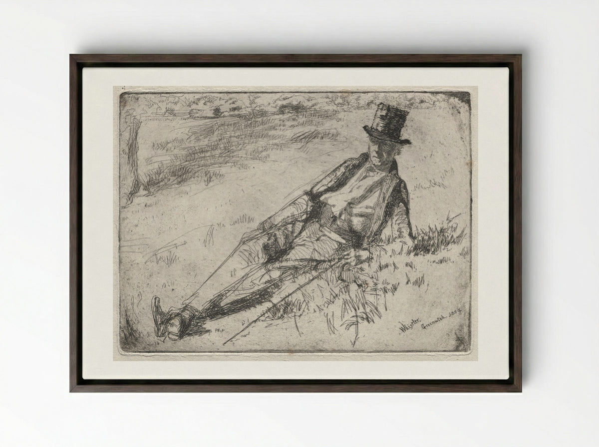 Greenwich Pensioner - James McNeill Whistler - Framed Canvas Dark Wood