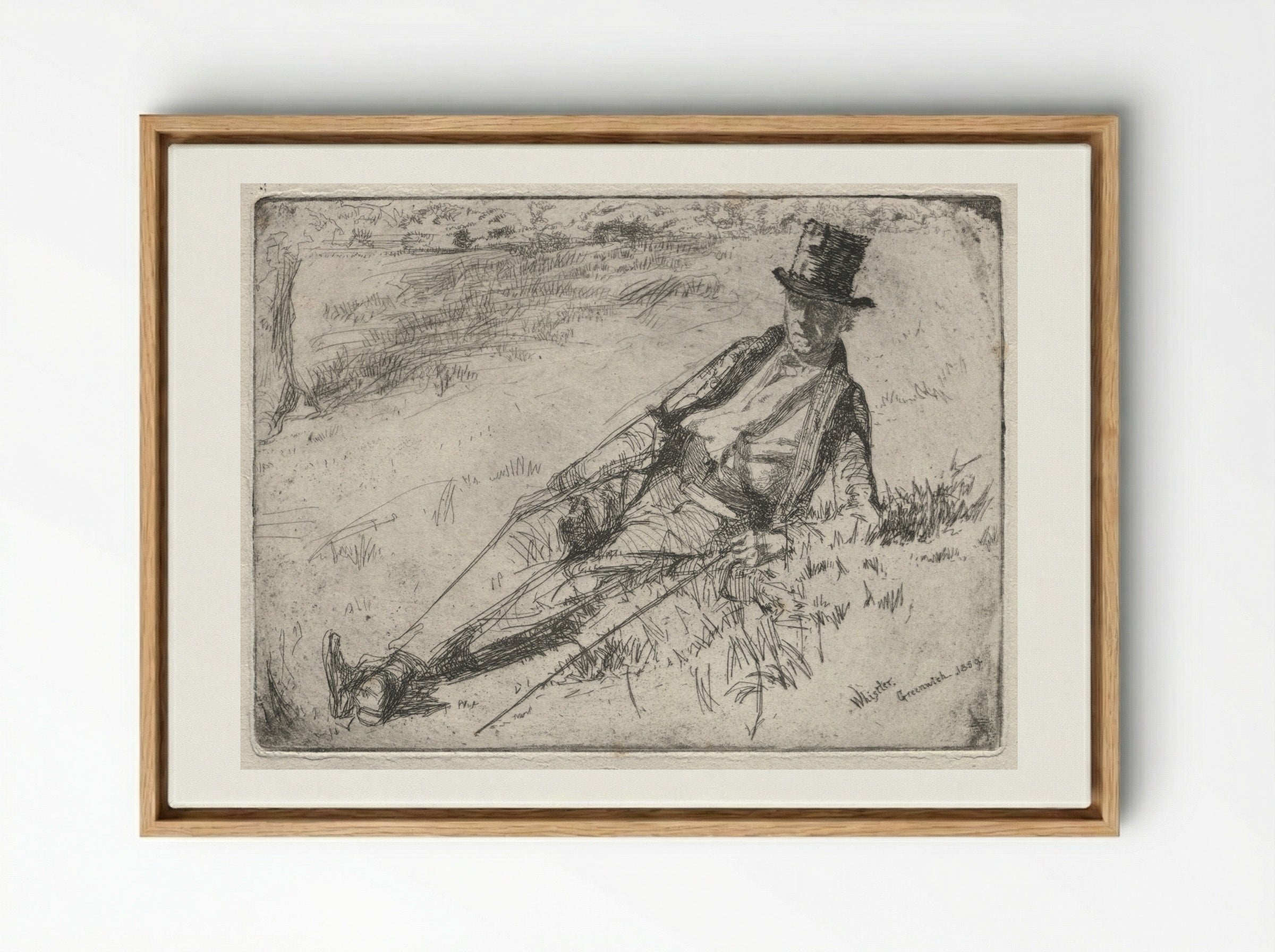 Greenwich Pensioner - James McNeill Whistler - Framed Canvas Wood