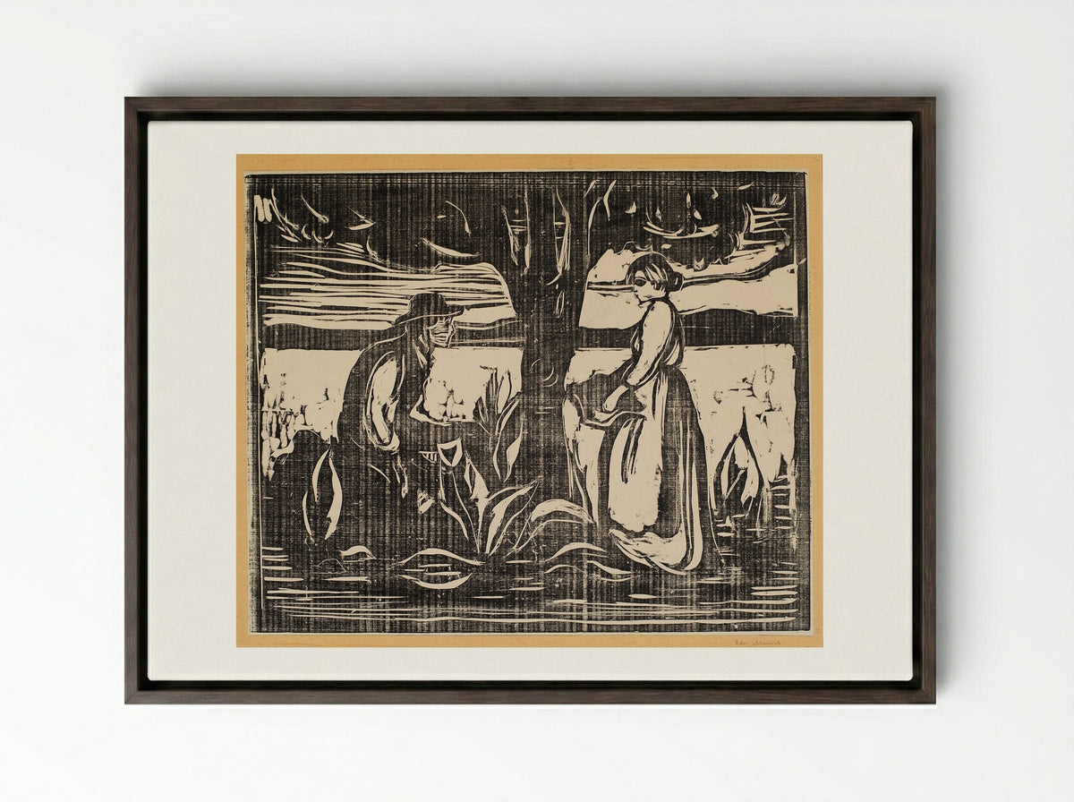 Fertility - Edvard Munch - Framed Canvas Dark Wood