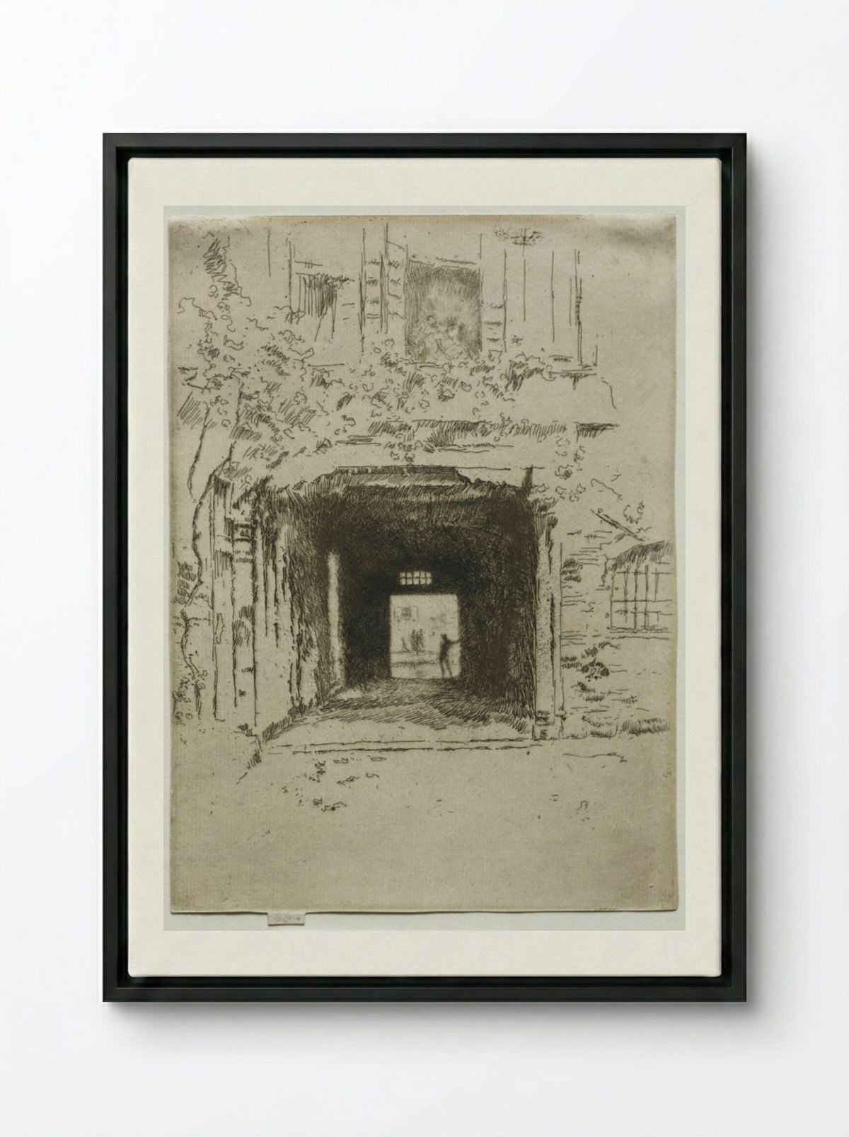Doorway and Vine - James McNeill Whistler - Framed Canvas Black
