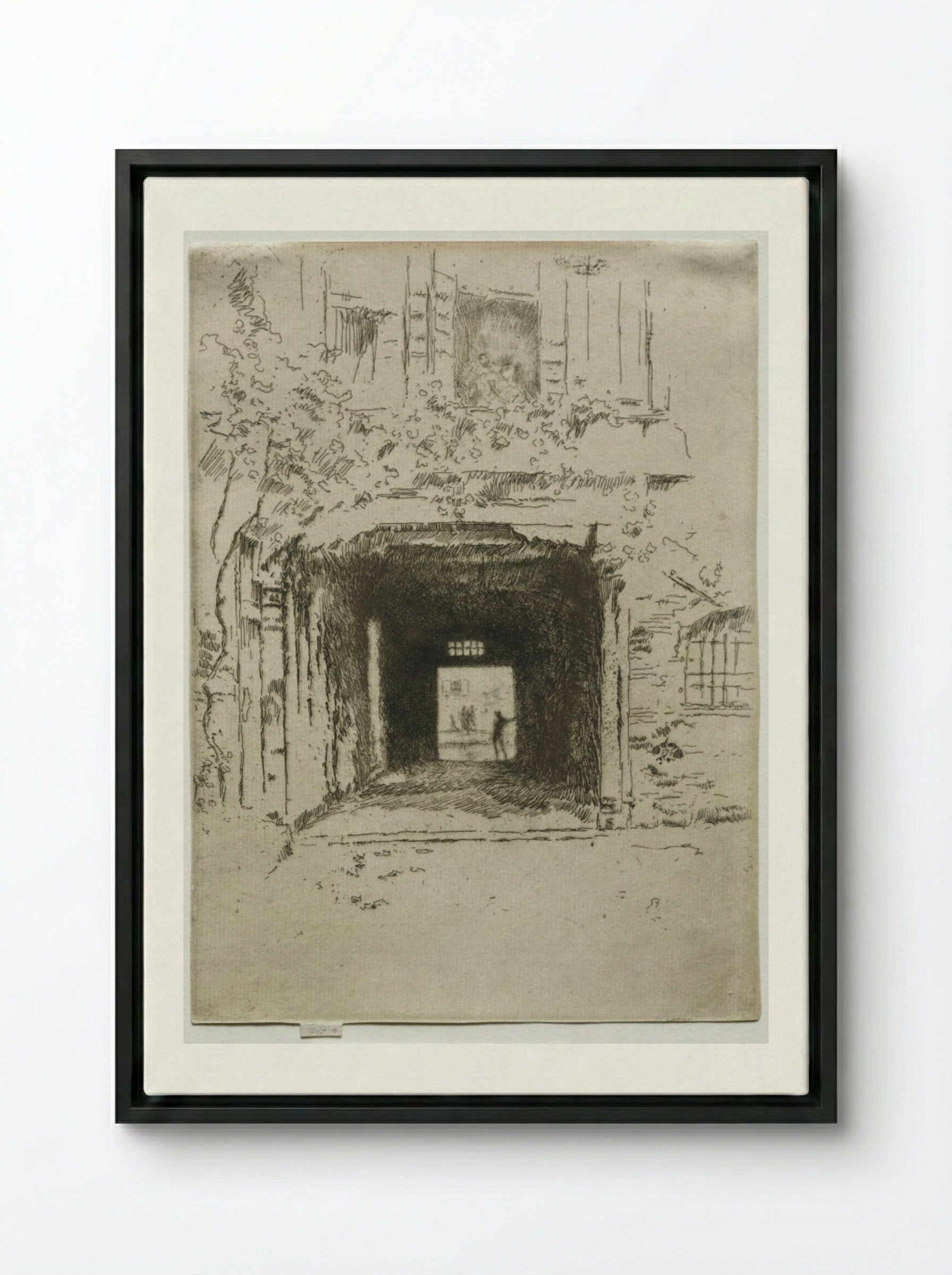 Doorway and Vine - James McNeill Whistler - Framed Canvas Black