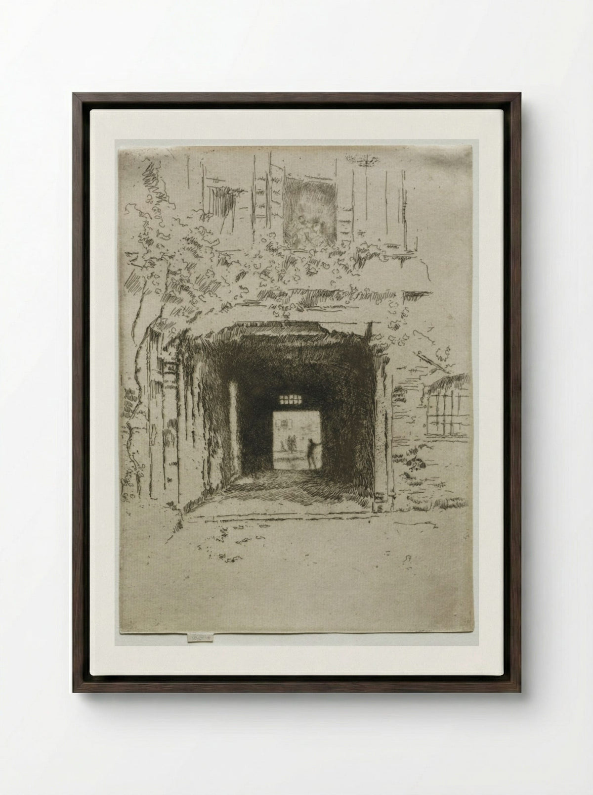 Doorway and Vine - James McNeill Whistler - Framed Canvas Dark Wood