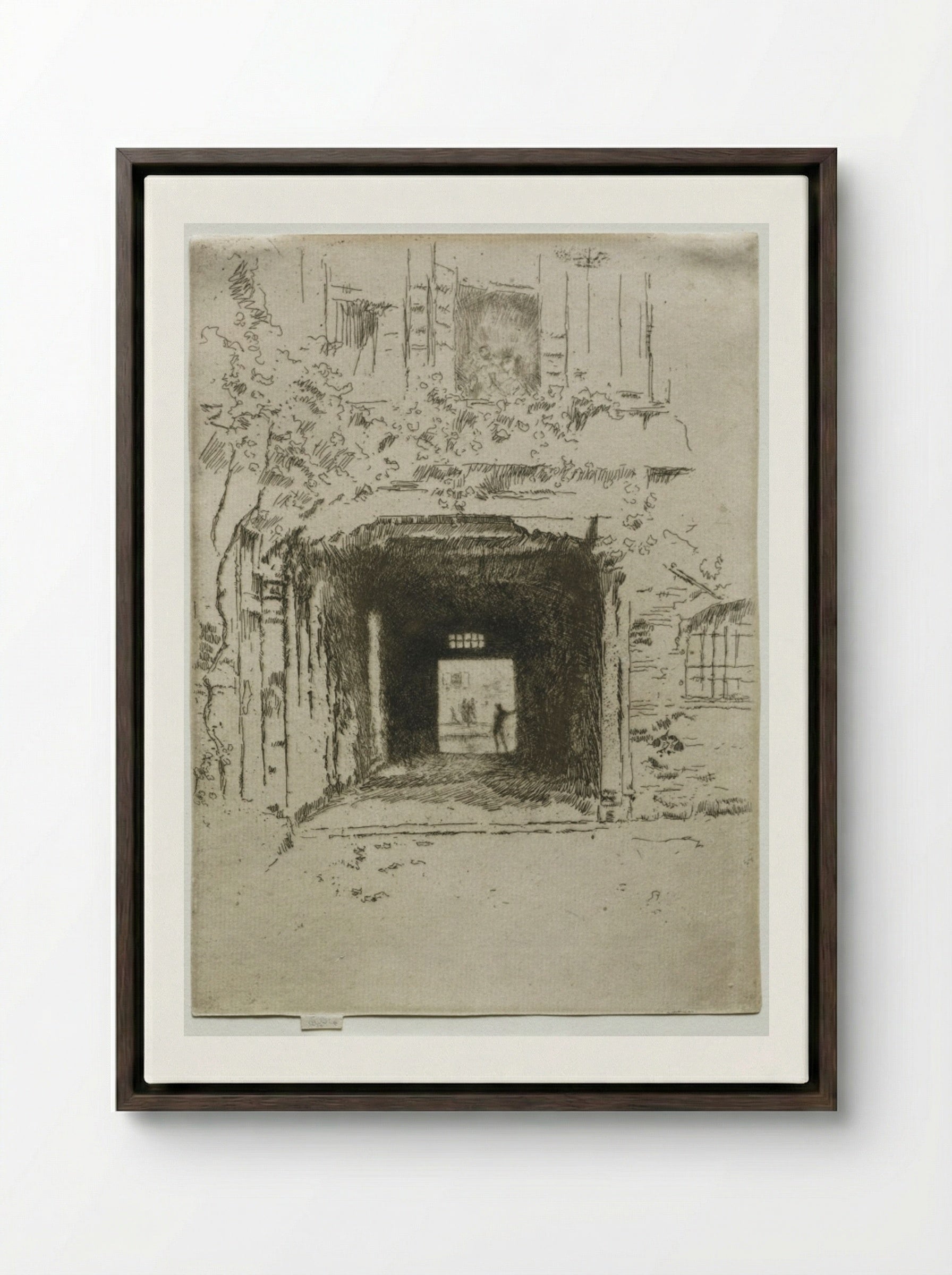 Doorway and Vine - James McNeill Whistler - Framed Canvas Dark Wood