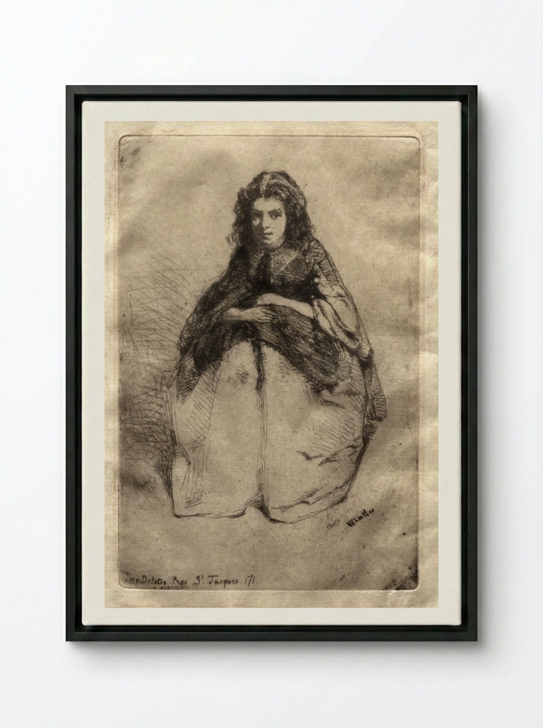 Fummette - James McNeill Whistler - Framed Canvas Black