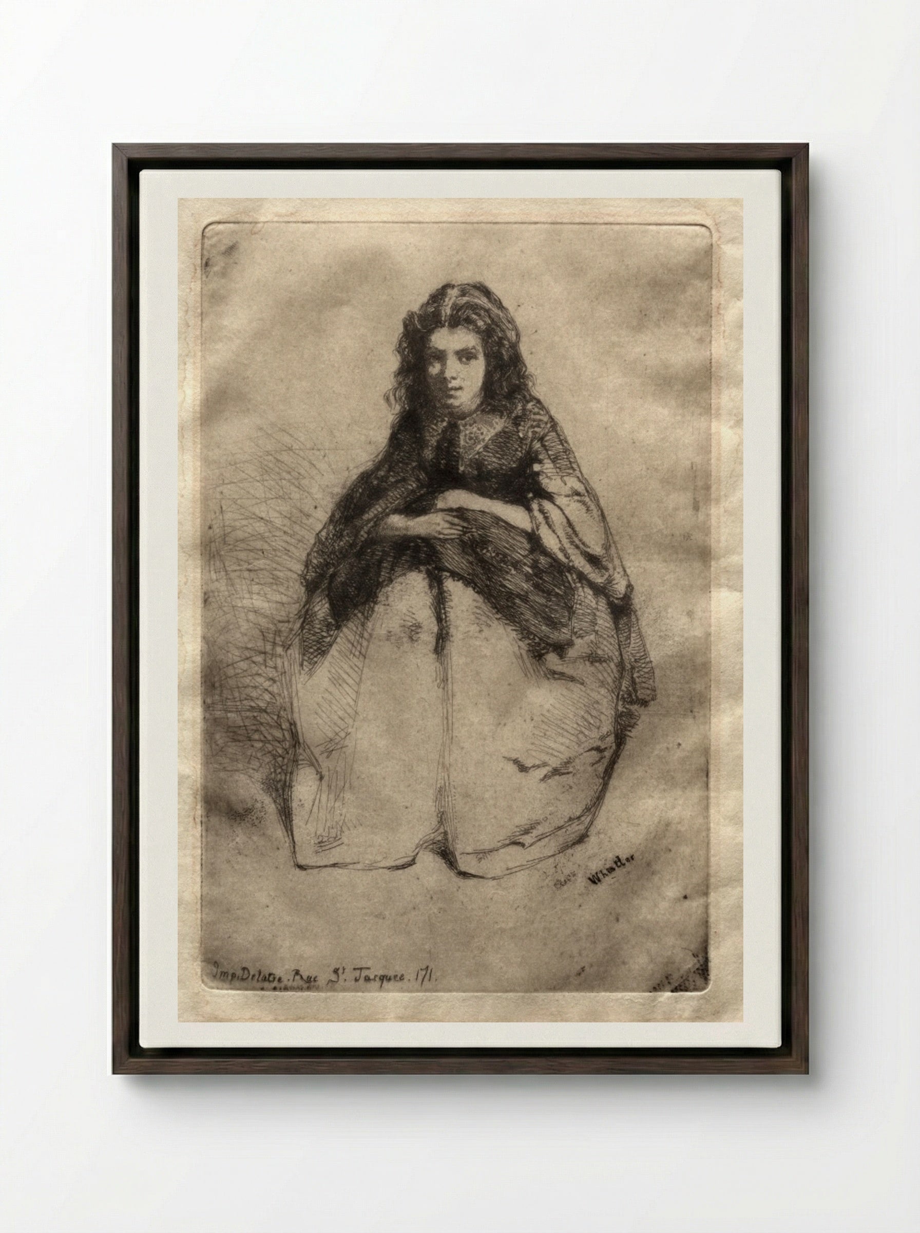 Fummette - James McNeill Whistler - Framed Canvas Dark Wood