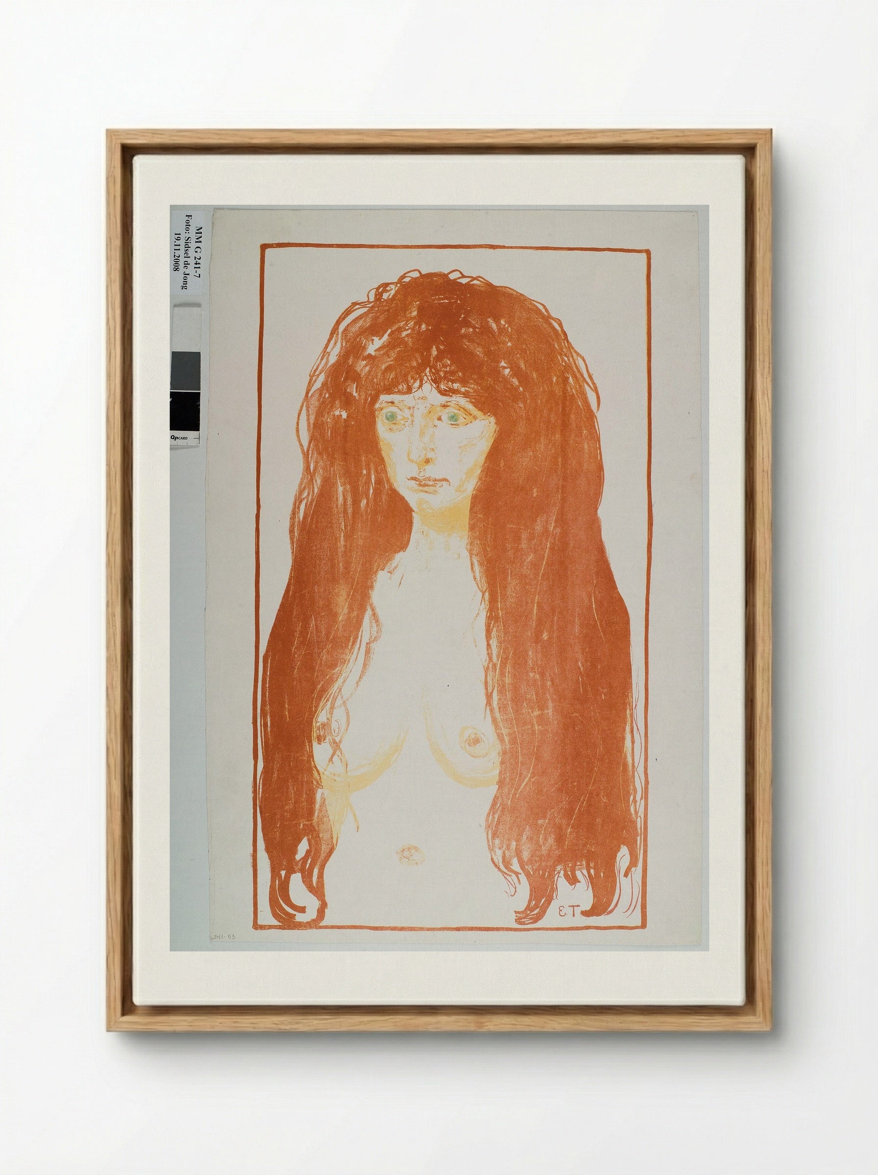 Sin (Woman with Red Hair and Green Eyes) - Edvard Munch - Framed Canvas Wood