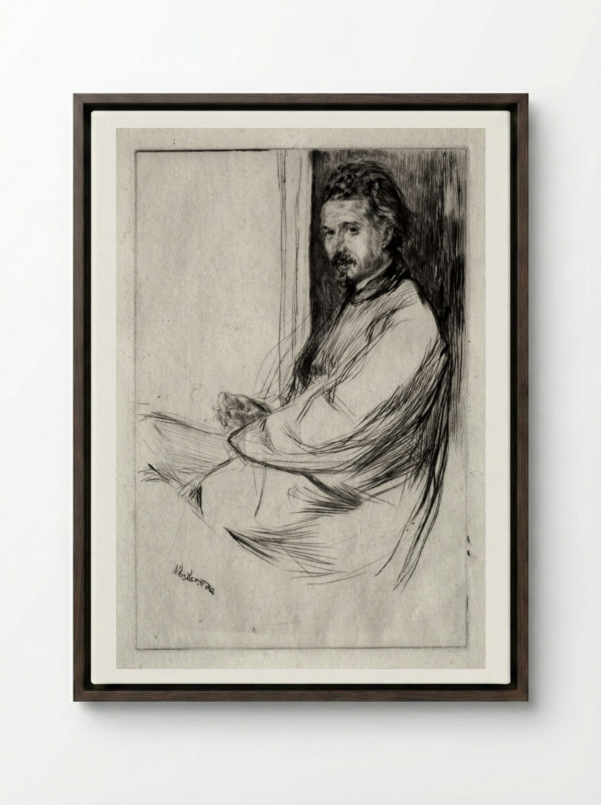 Axenfeld - James McNeill Whistler - Framed Canvas Dark Wood