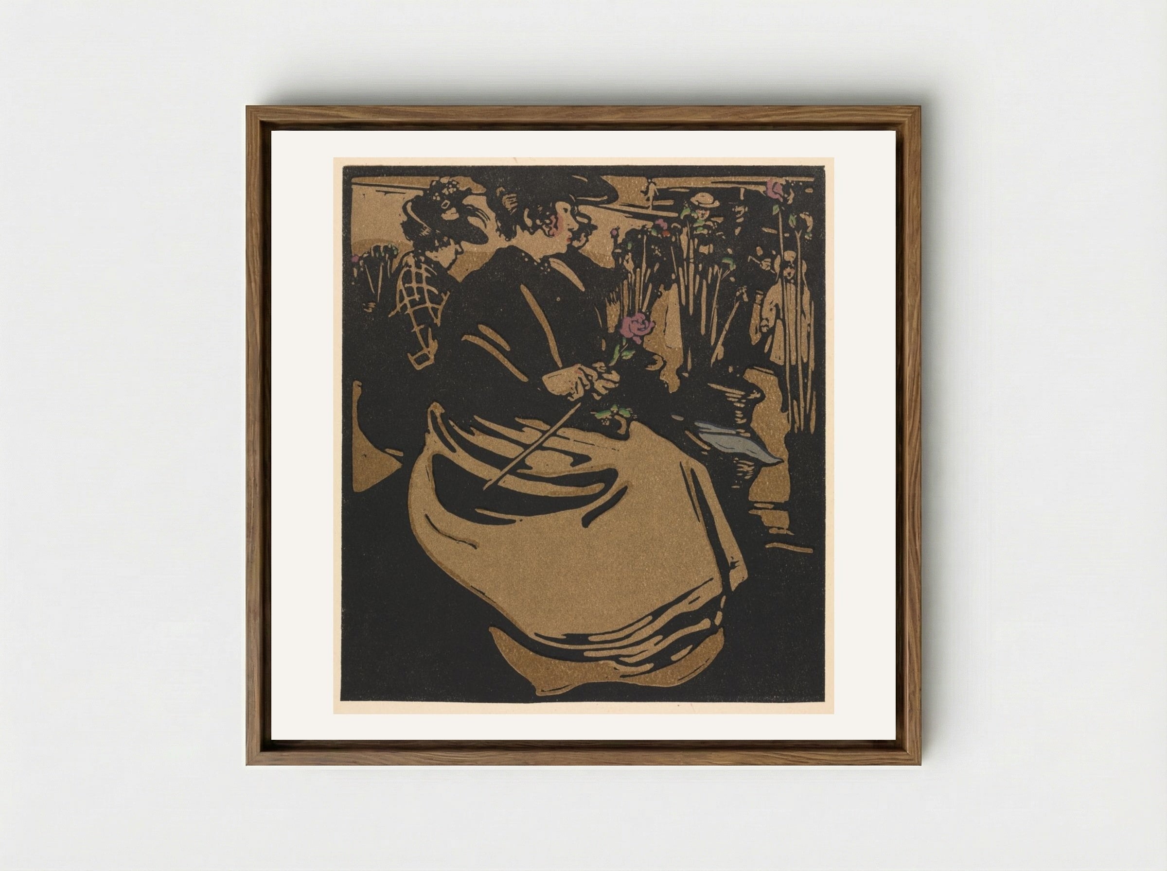 London Types: Flower Girl - William Nicholson - Framed Canvas Wood