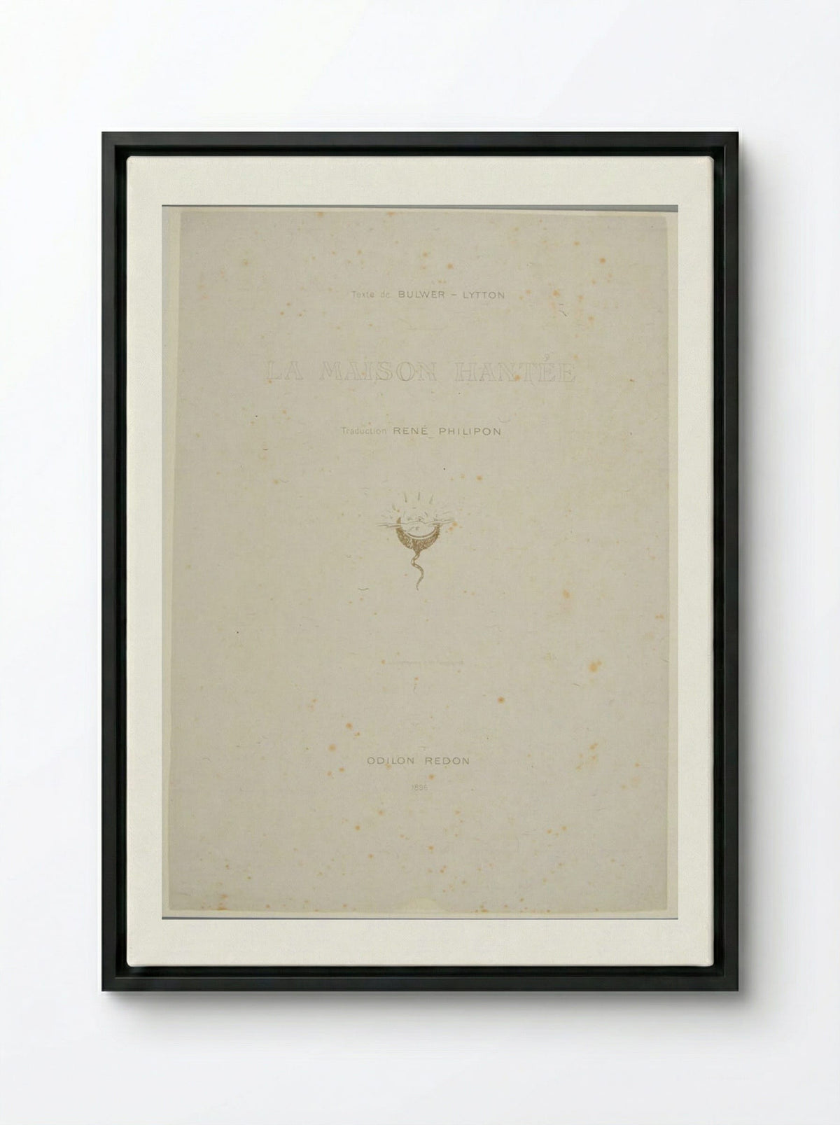 Frontispiece for La Maison Hantée - Odilon Redon - Framed Canvas Black