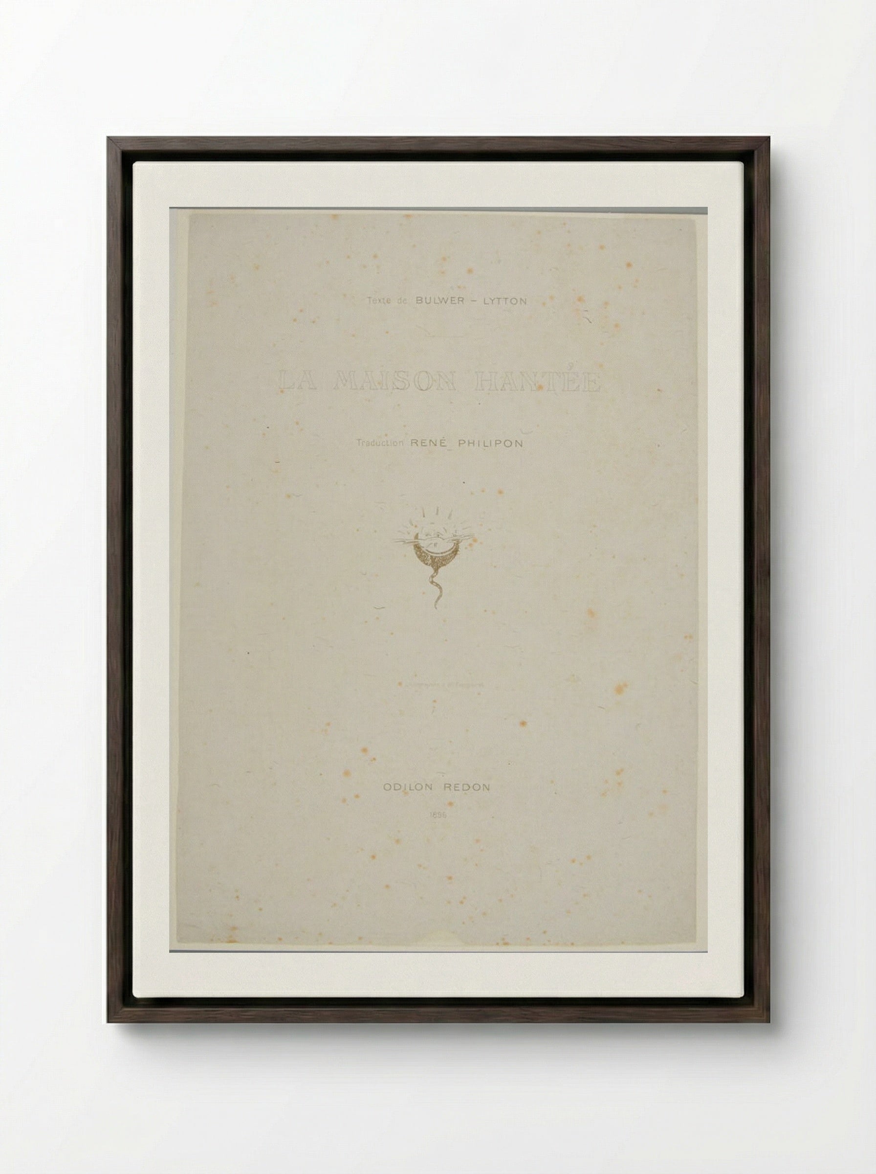 Frontispiece for La Maison Hantée - Odilon Redon - Framed Canvas Dark Wood