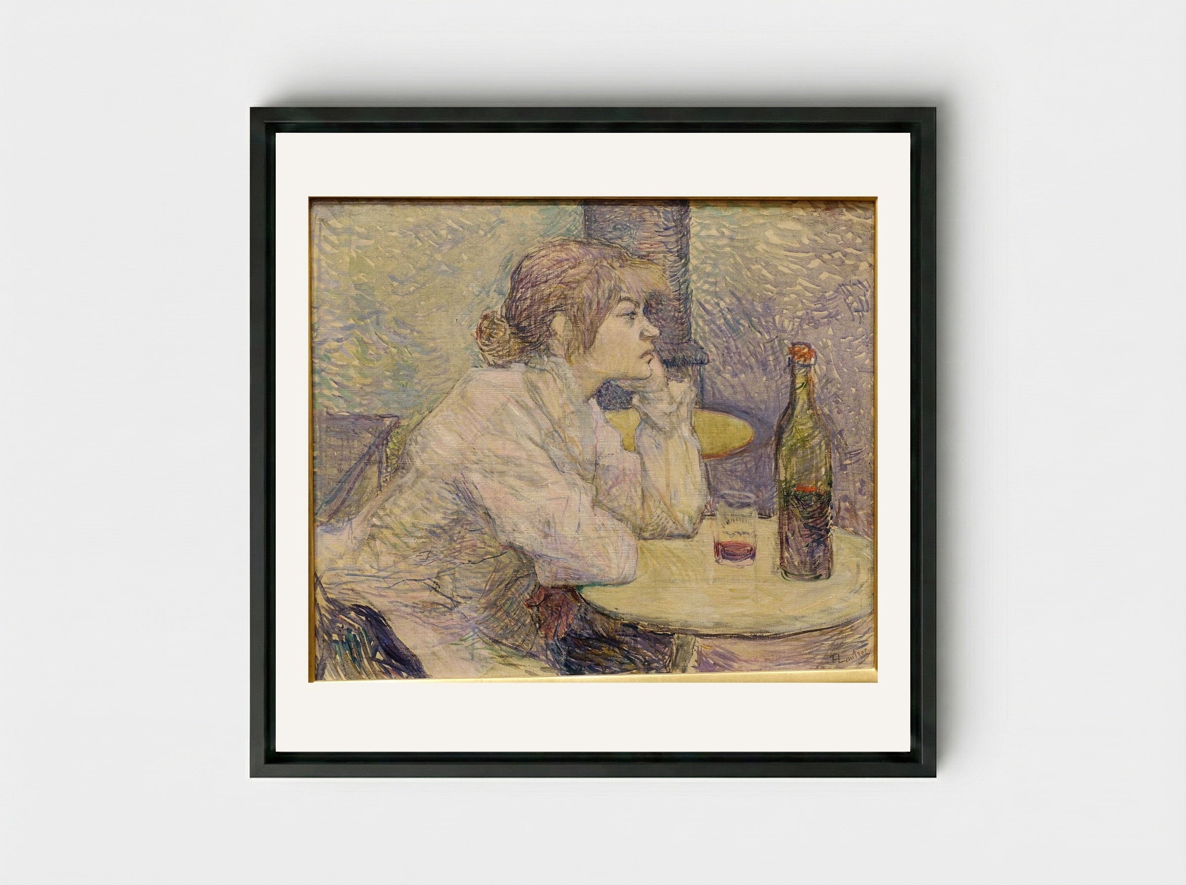 The Hangover (Suzanne Valadon) - Henri de Toulouse-Lautrec - Framed Canvas Black