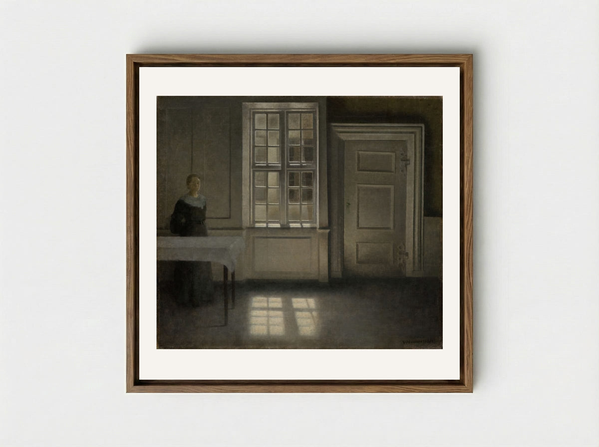 Strandgade, Sunshine - Vilhelm Hammershøi - Framed Canvas Wood