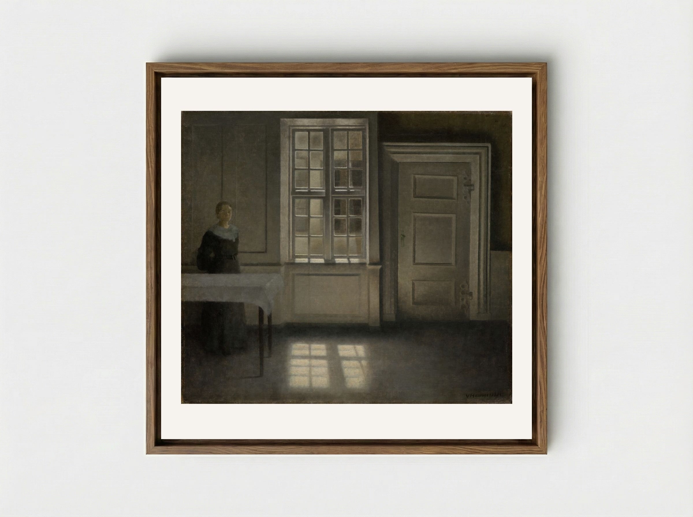 Strandgade, Sunshine - Vilhelm Hammershøi - Framed Canvas Wood