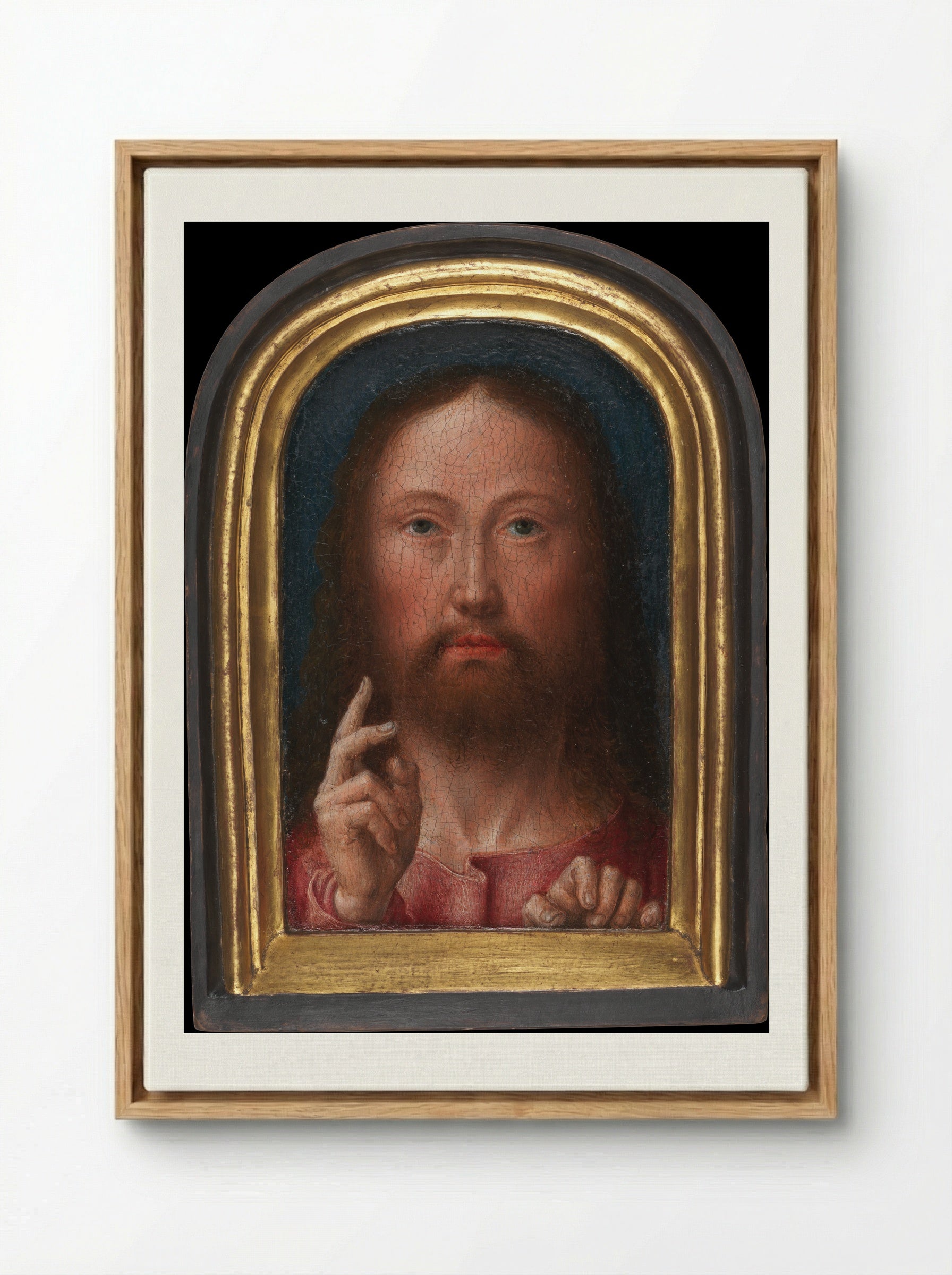 Christ Blessing - Gerard David - Framed Canvas Wood