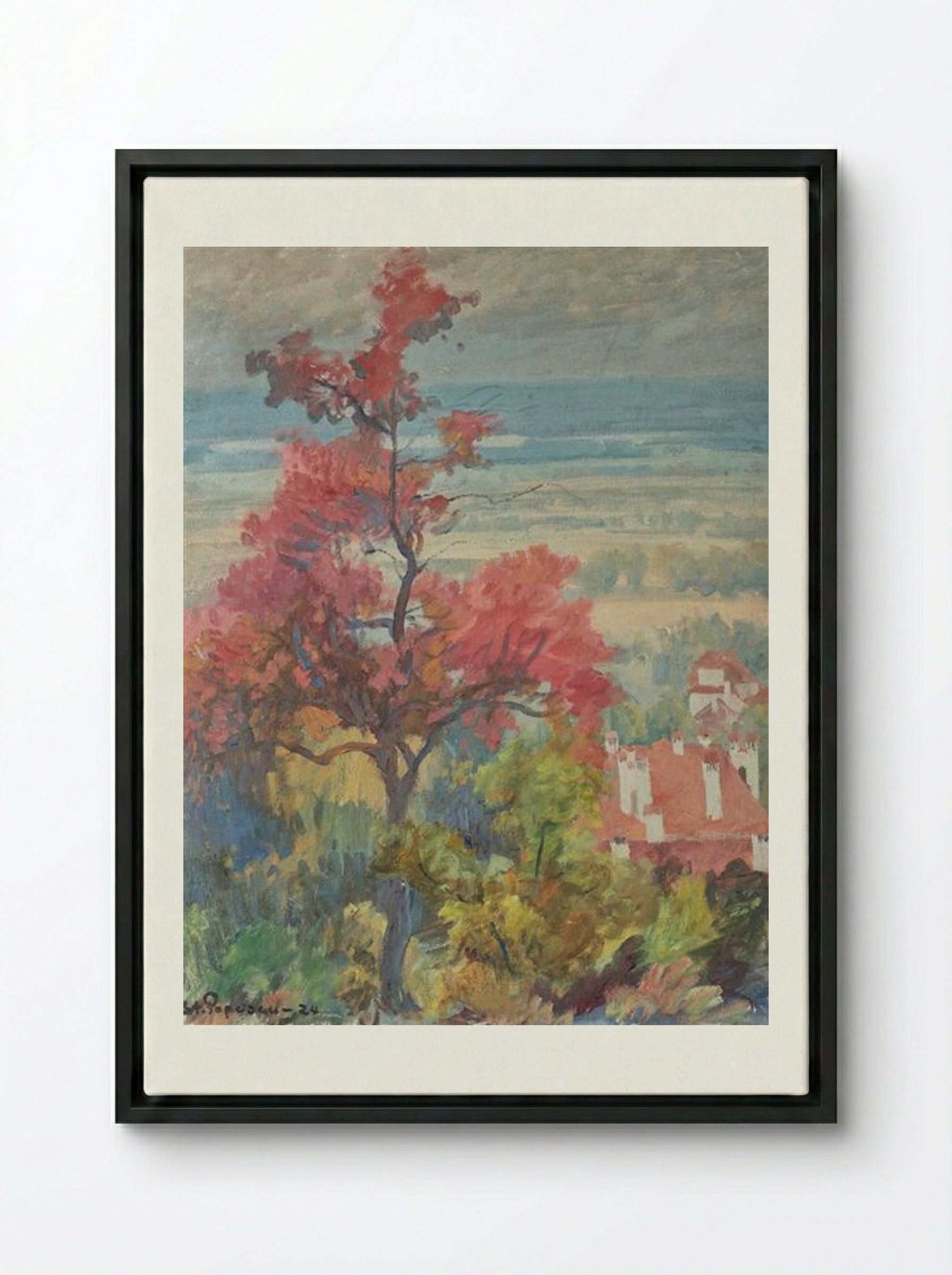 Landscape from Provence - Stefan Popescu - Framed Canvas Black