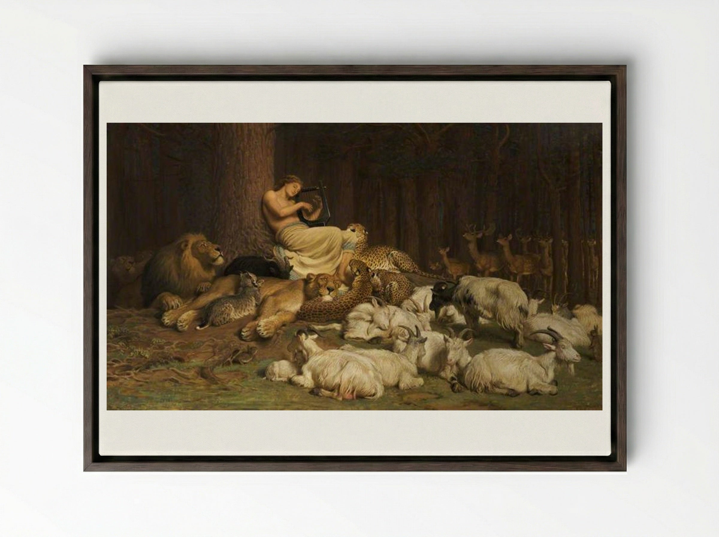 Apollo - Briton Riviere - Framed Canvas Dark Wood