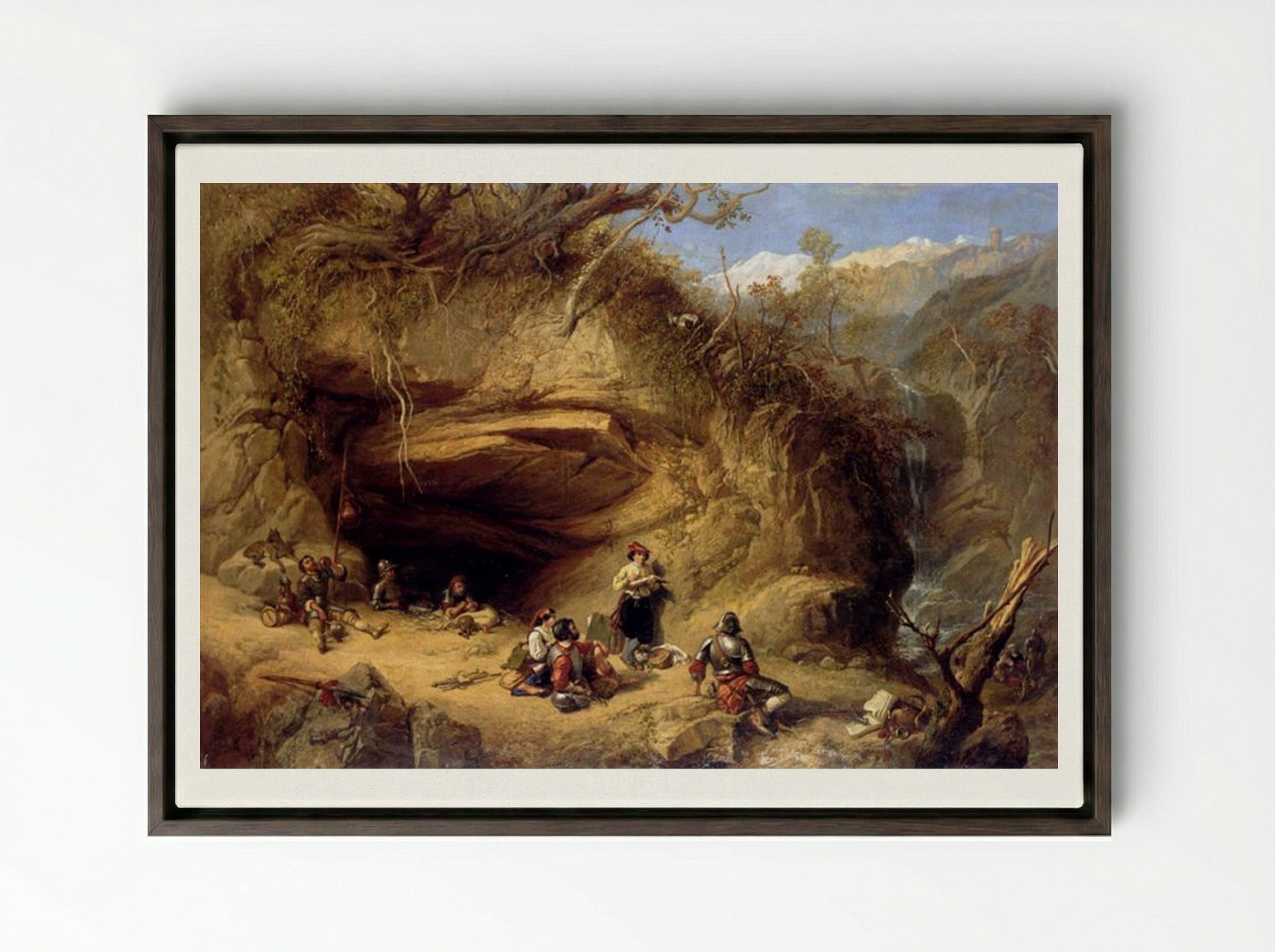 Scene Near Zeldkirch In The Tyrol - William Shayer - Framed Canvas Dark Wood