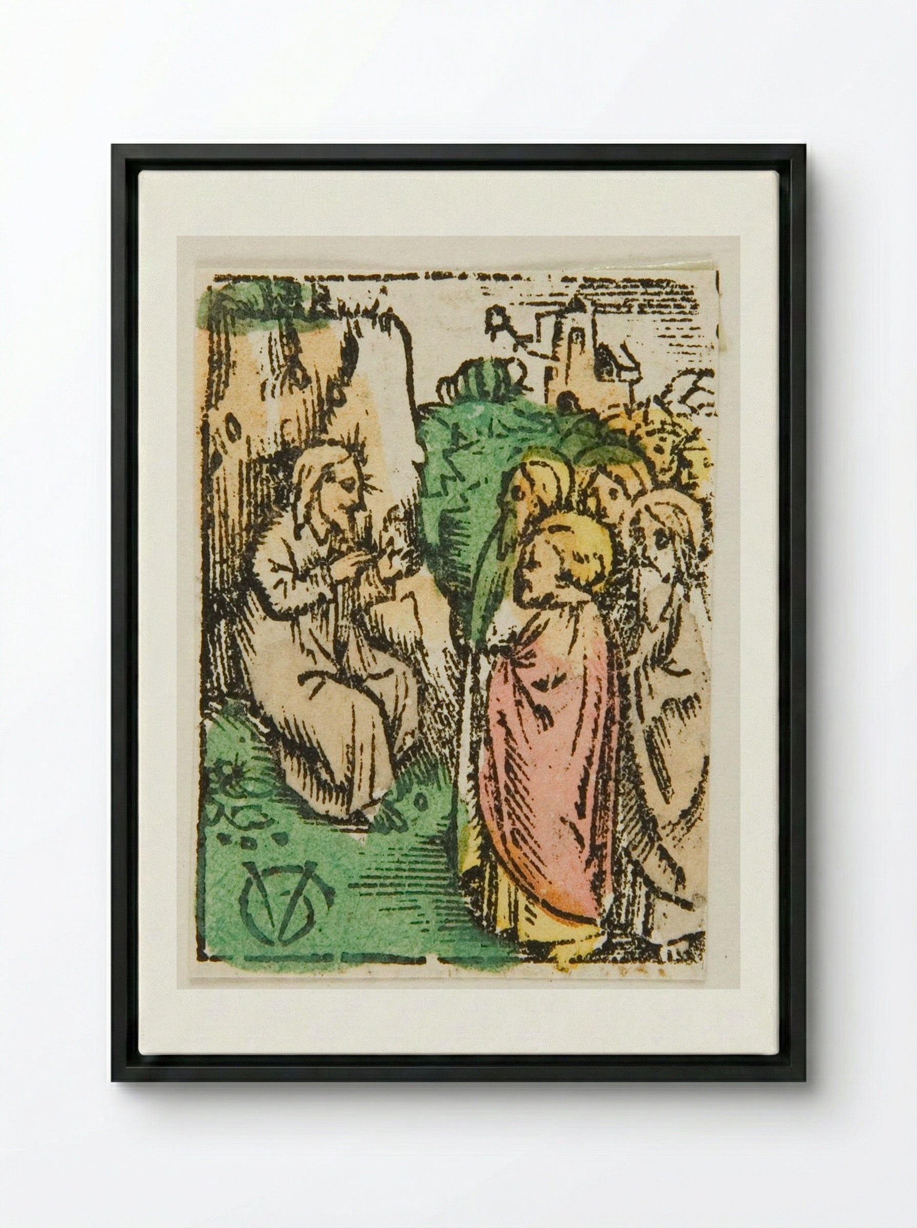 Christ Asking his Disciples about His Identity - Urs Graf - Framed Canvas Black