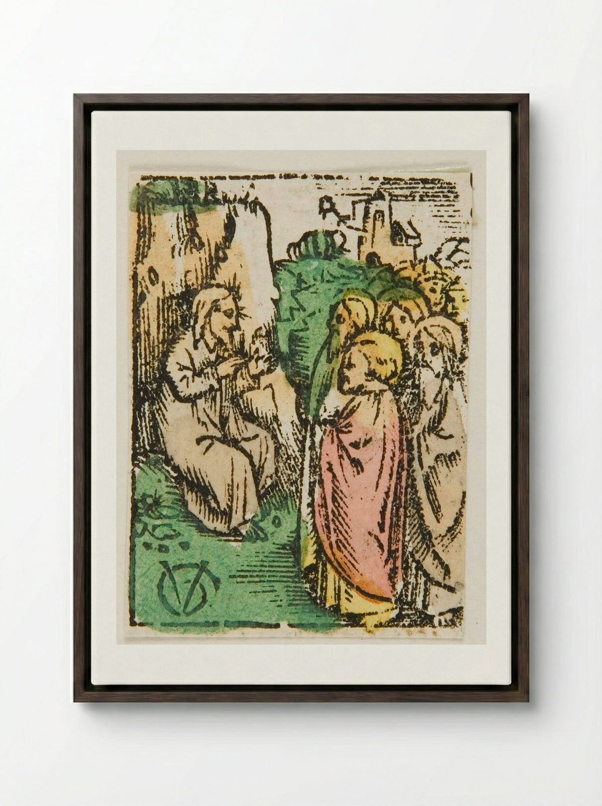 Christ Asking his Disciples about His Identity - Urs Graf - Framed Canvas Dark Wood